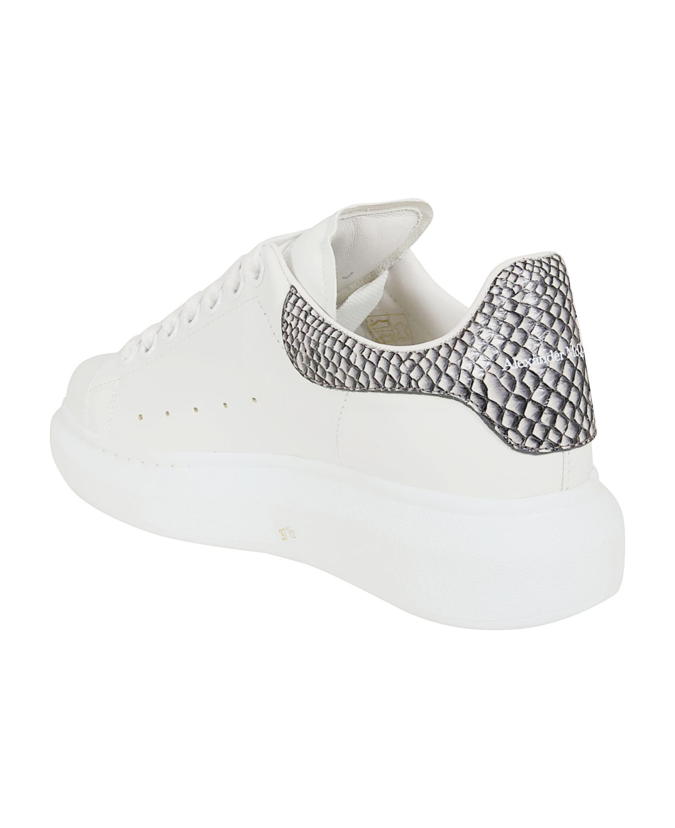 Alexander McQueen Chunky Sneakers With Platform In Leather - White Black