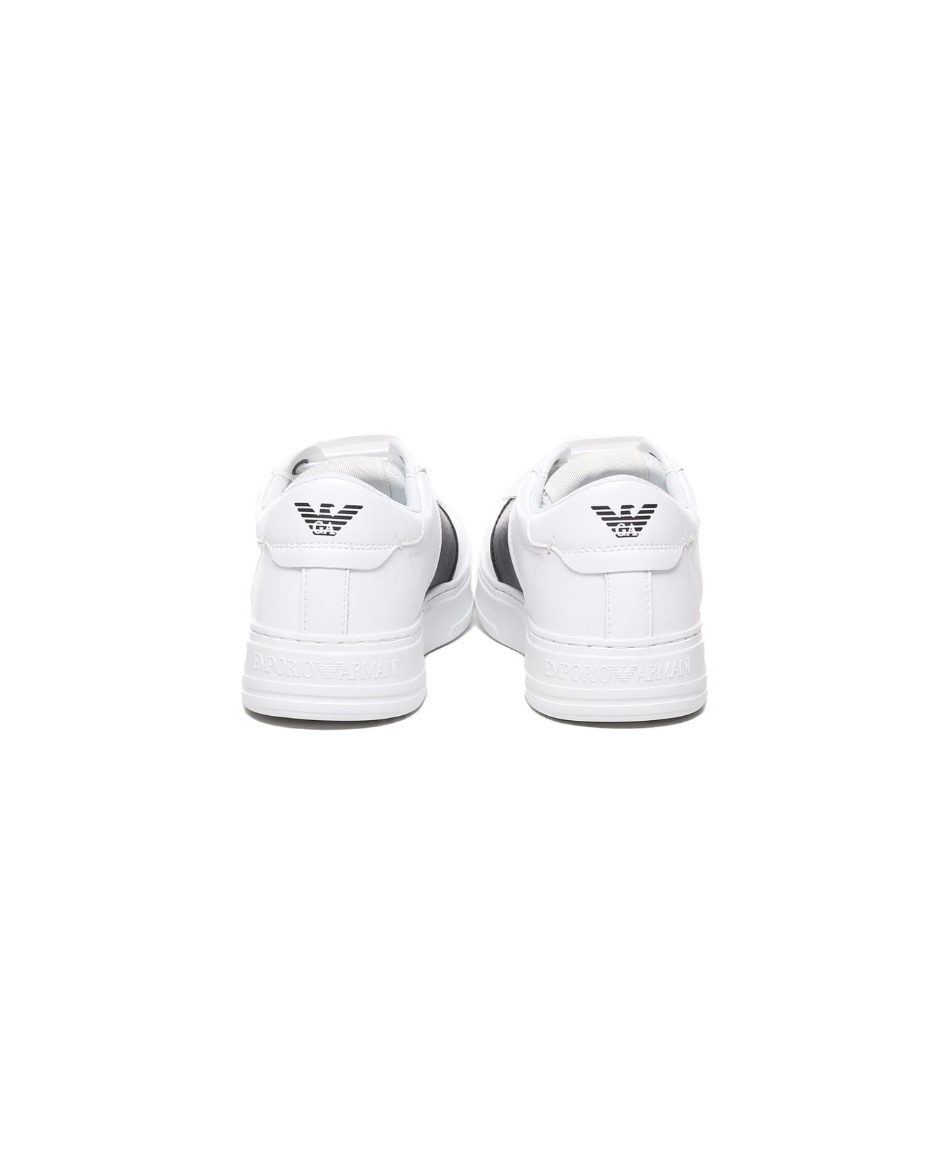 Emporio Armani Leather Sneakers With Logo