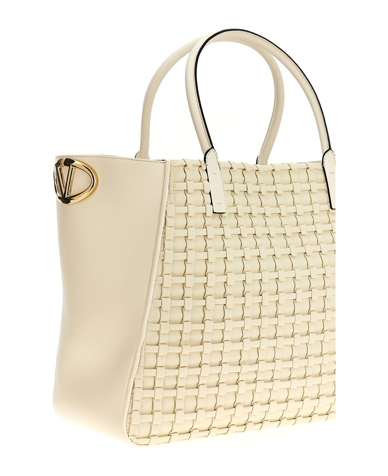 Valentino Garavani 'vlogo Side' Shopping Bag - White