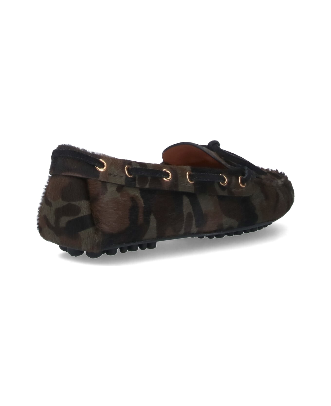 Car Shoe Pony Hair Loafers - Green
