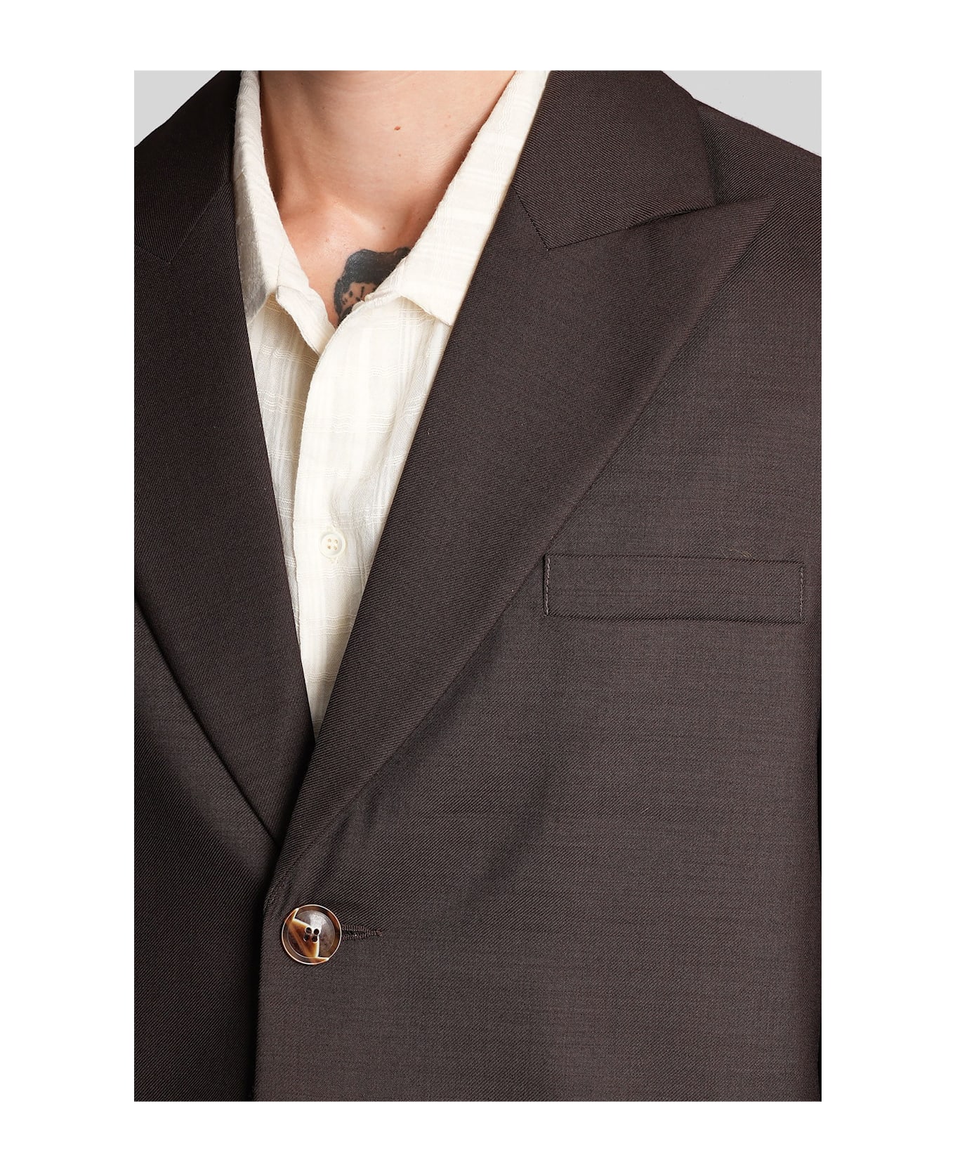 Séfr Seydou Blazer In Brown Wool - brown