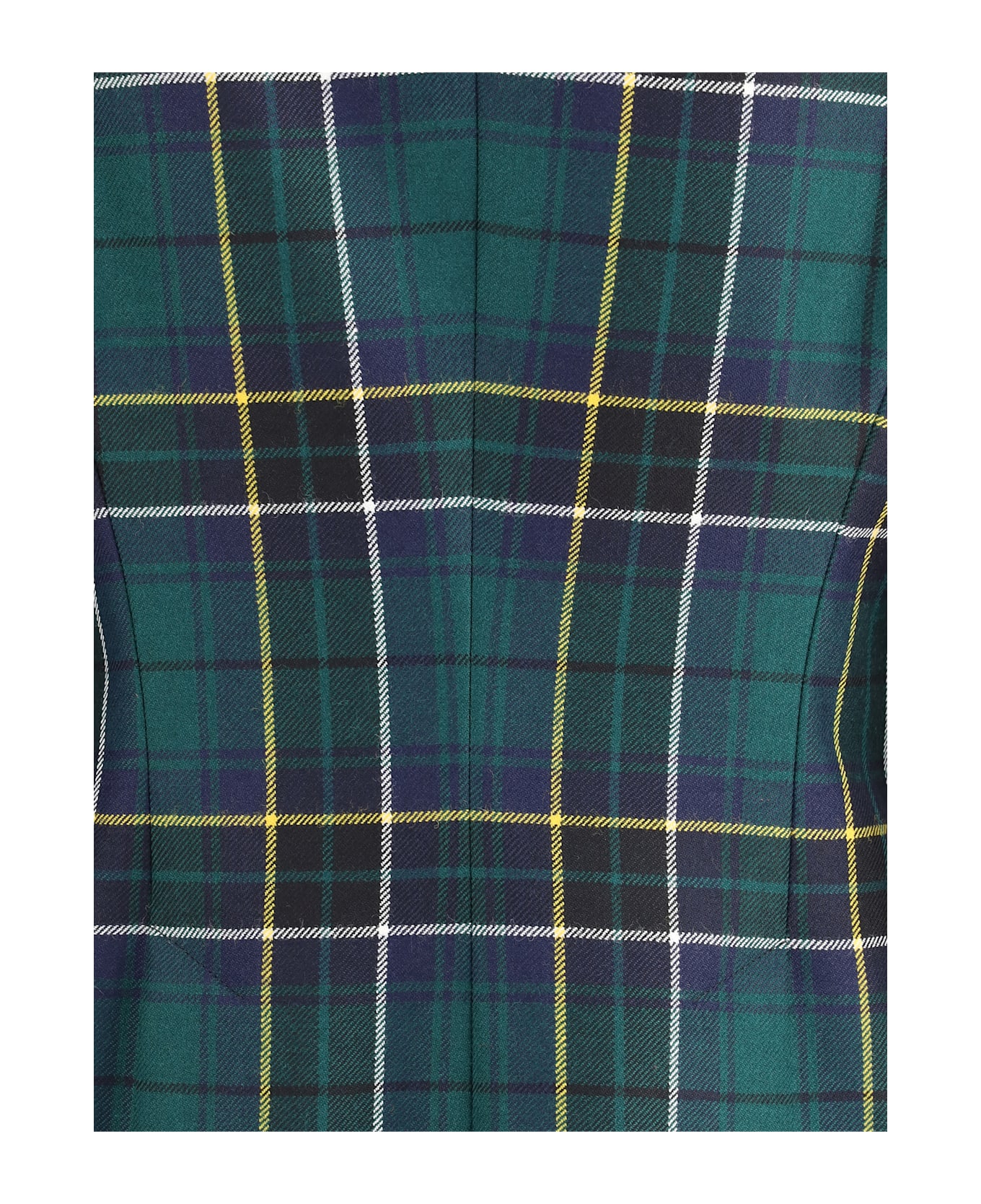 Alexander McQueen Check Patterned Blazer - NAVY/GREEN/YELLOW