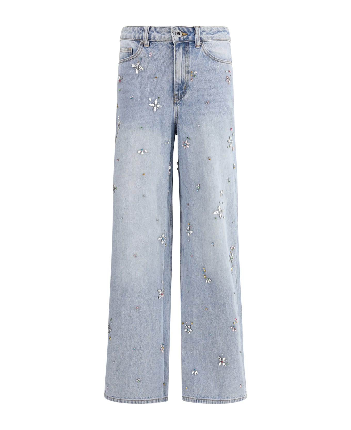 self-portrait Wide Leg Jeans - BLUE