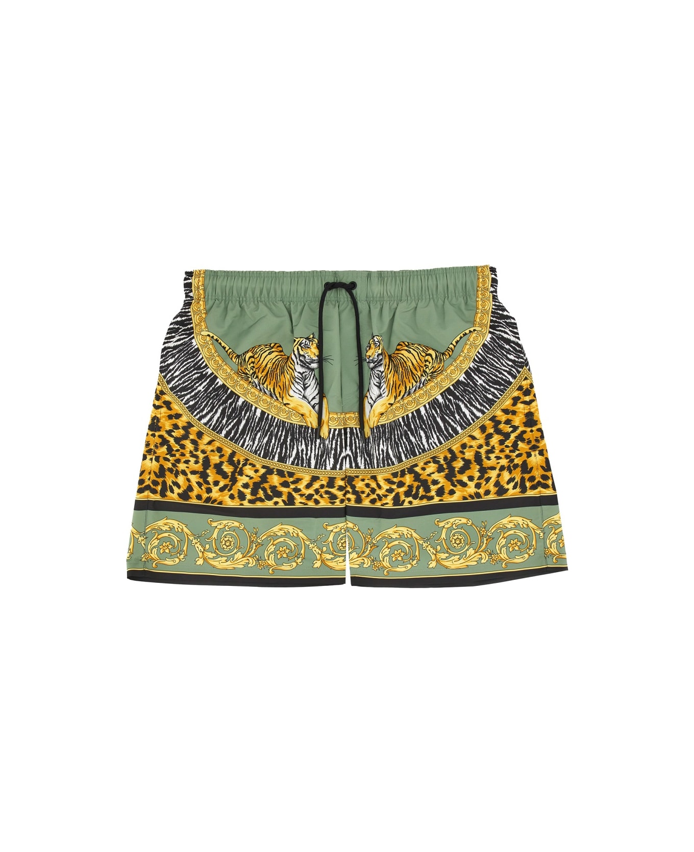 Versace "wild Cats" Beach Bermuda Shorts - MULTICOLOUR