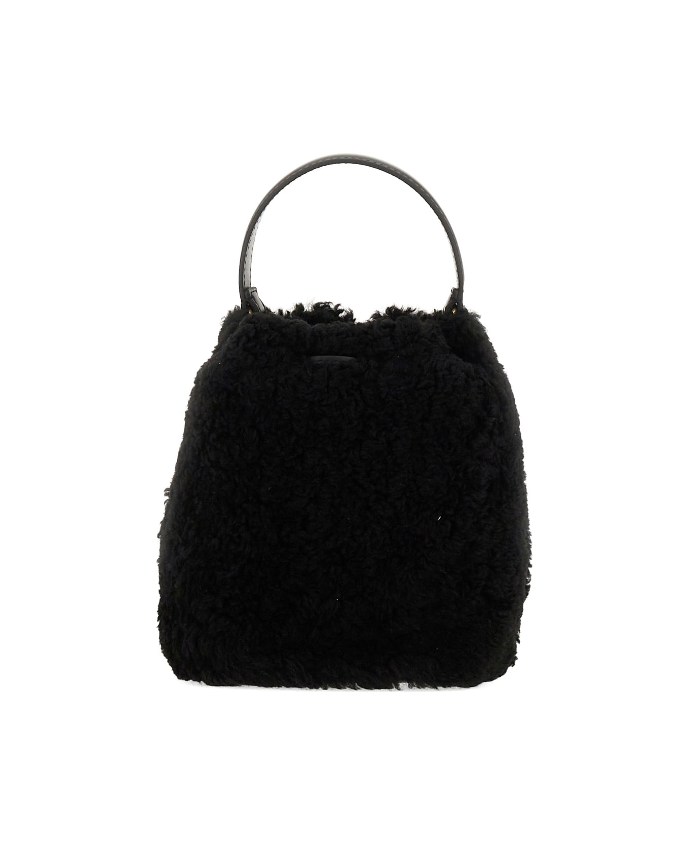 Anya Hindmarch Shearling Bucket Bag - BLACK