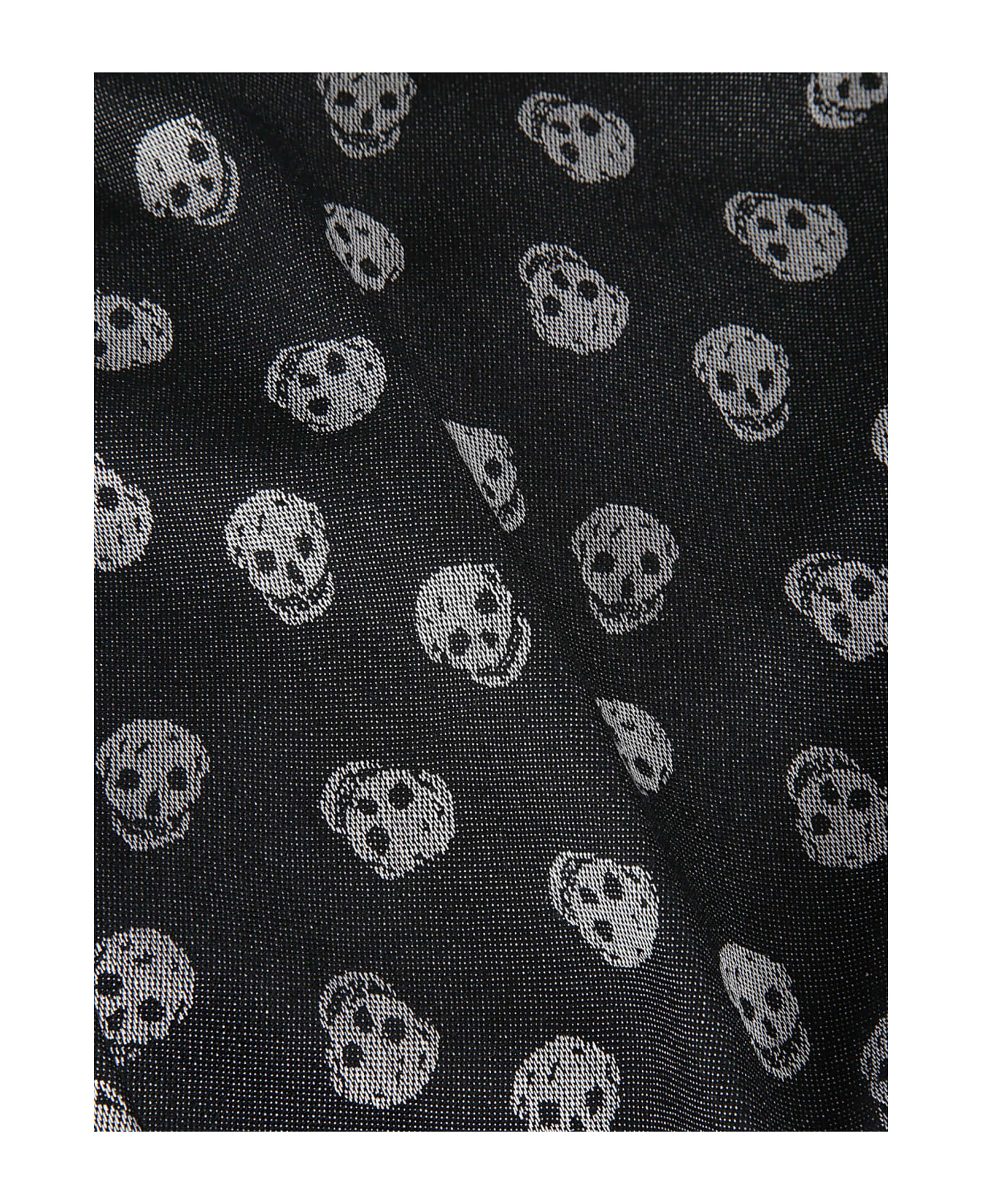 Alexander McQueen Skull Print Scarf - Black/Ivory