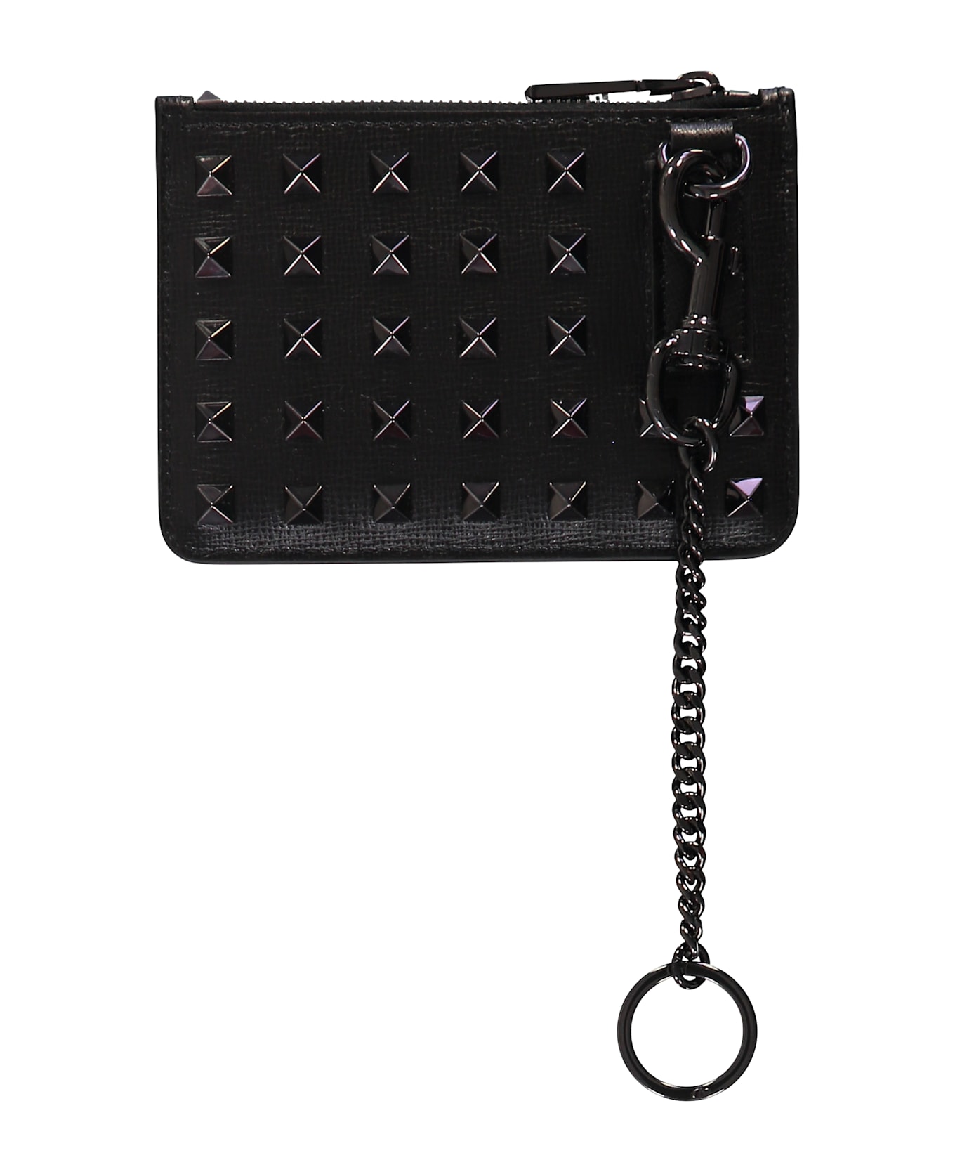 Valentino Garavani Leather Card Holder - black