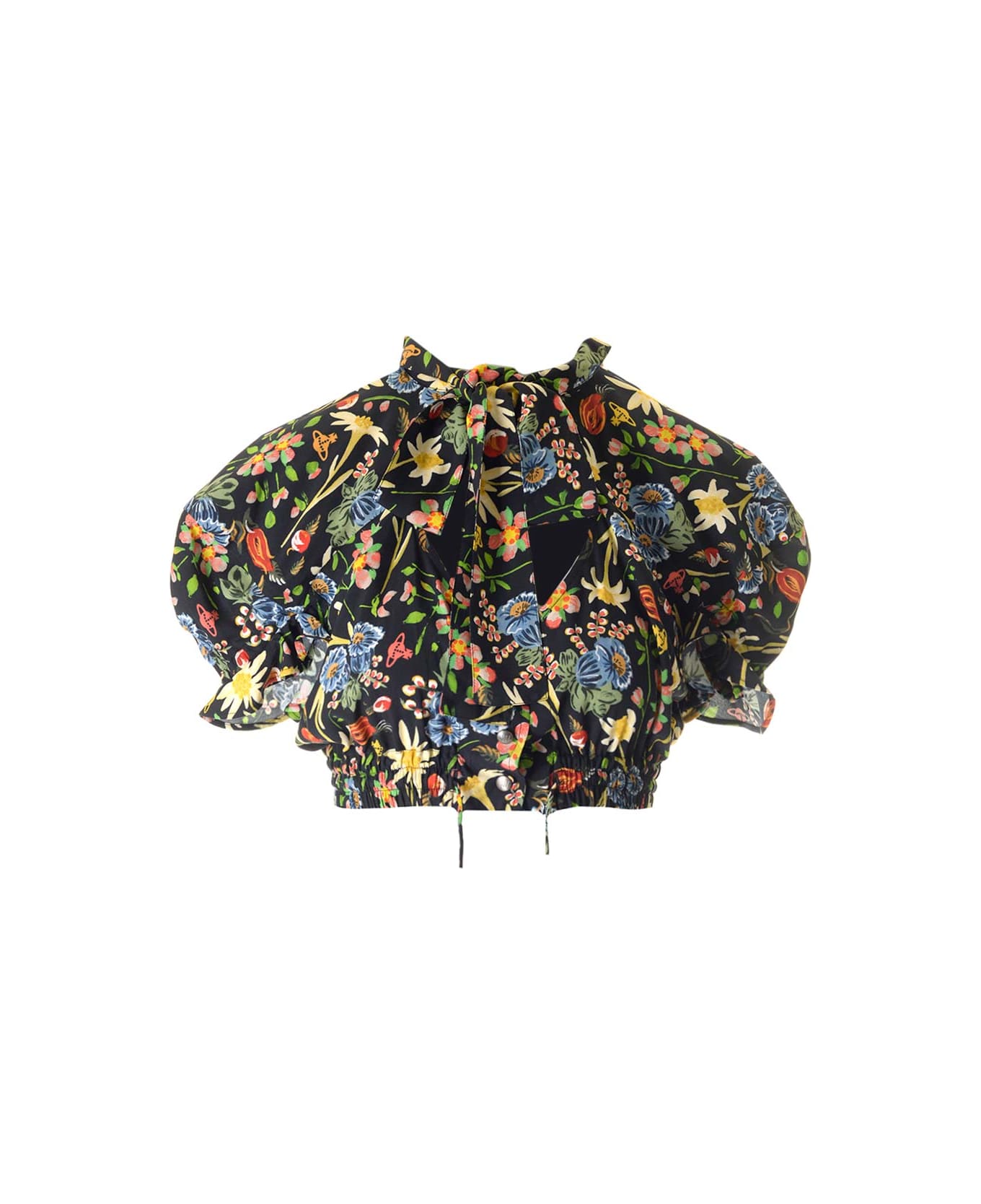 トップス vintage VivienneWestwood flower poloknit Rare Vivienne Westwood Flowers White Polo Shirt Y2K Size S