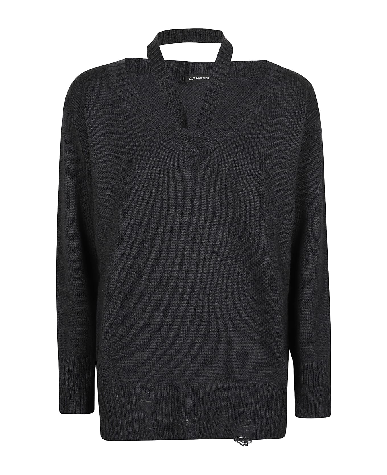 Canessa Sole V Neck Sweater - Shadow ニットウェア
