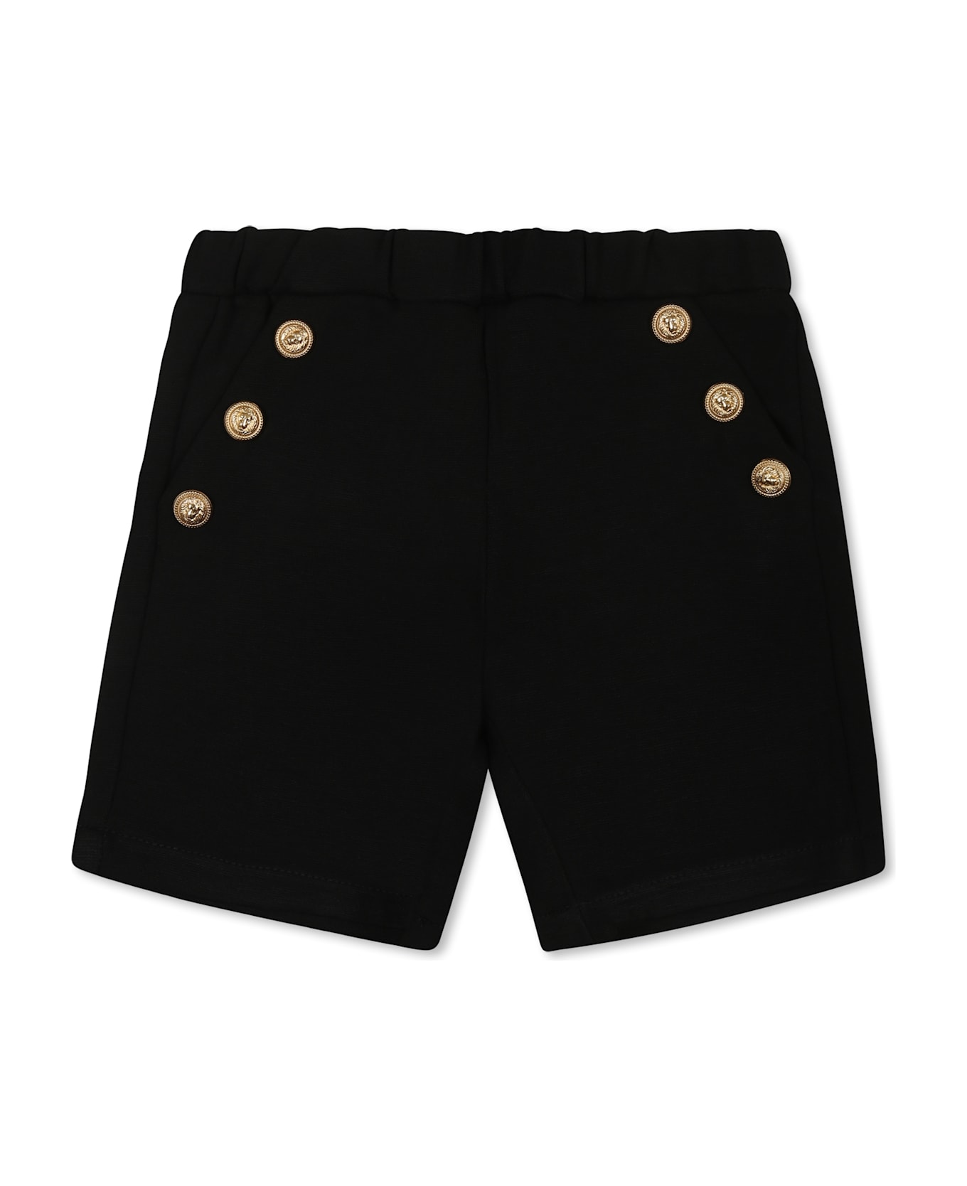 Balmain Black Shorts For Baby Boy With Logo - Black