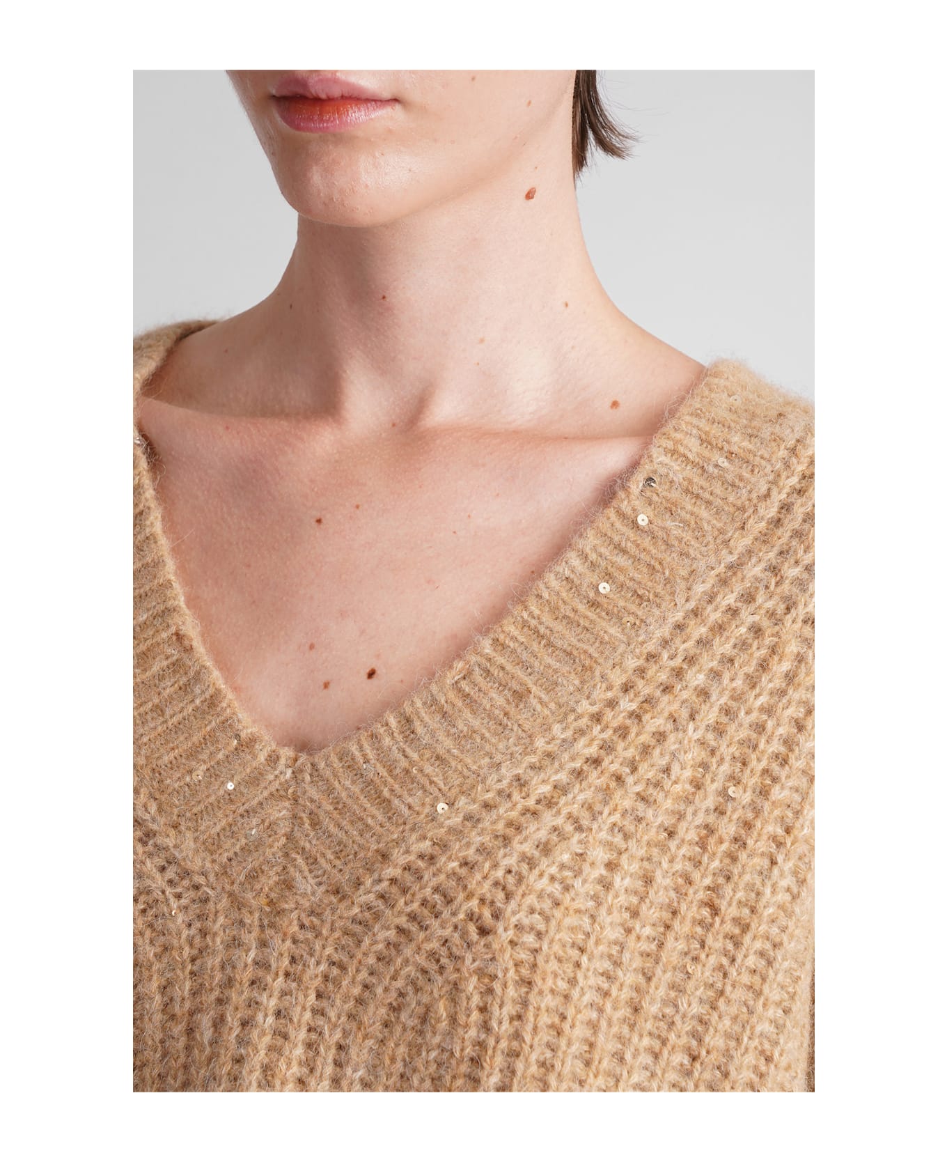 Laneus Knitwear In Camel Cashmere - Beige