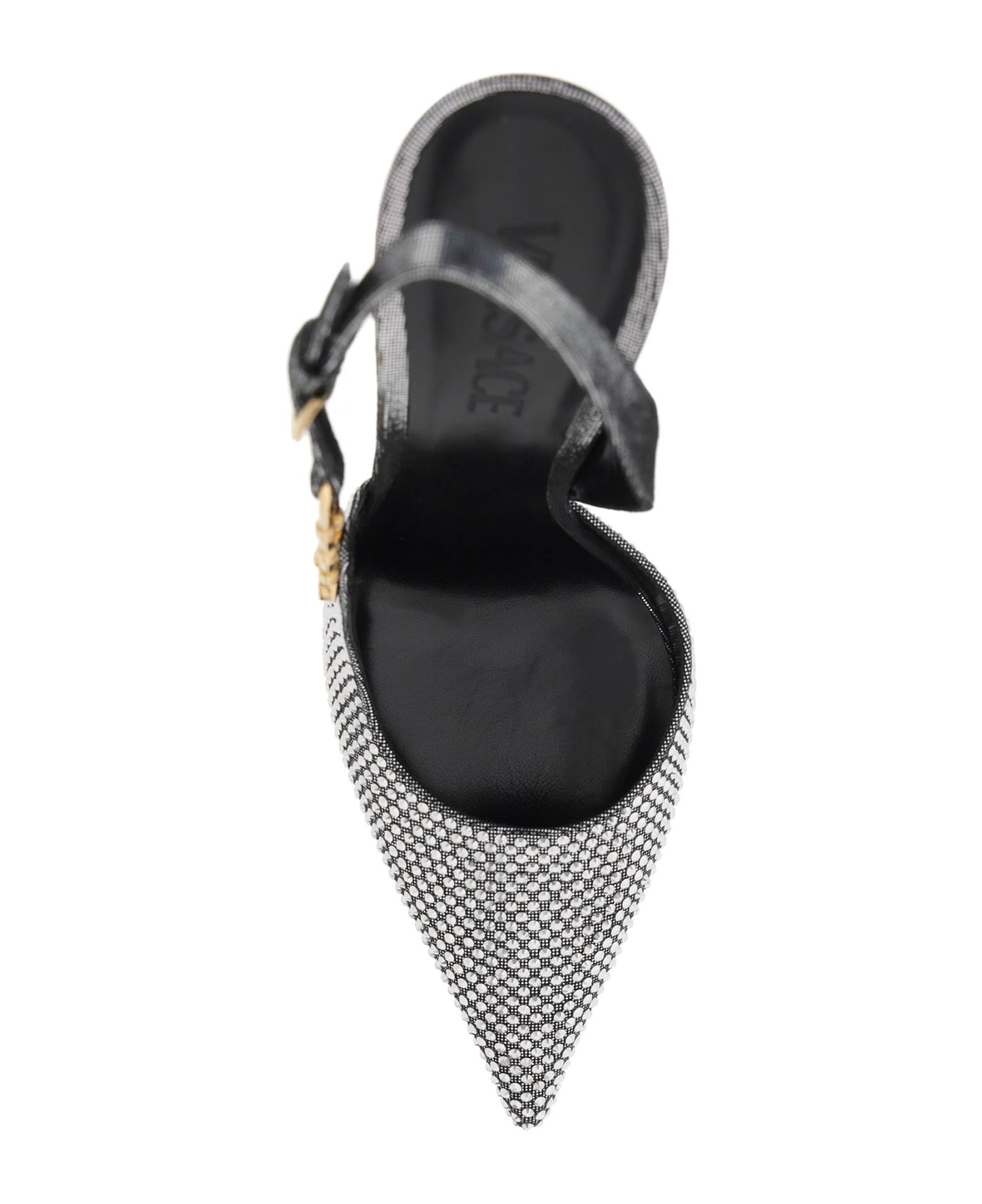 Versace 'safety Pin' Slingback Pumps - SILVER VERSACE GOLD (Silver)