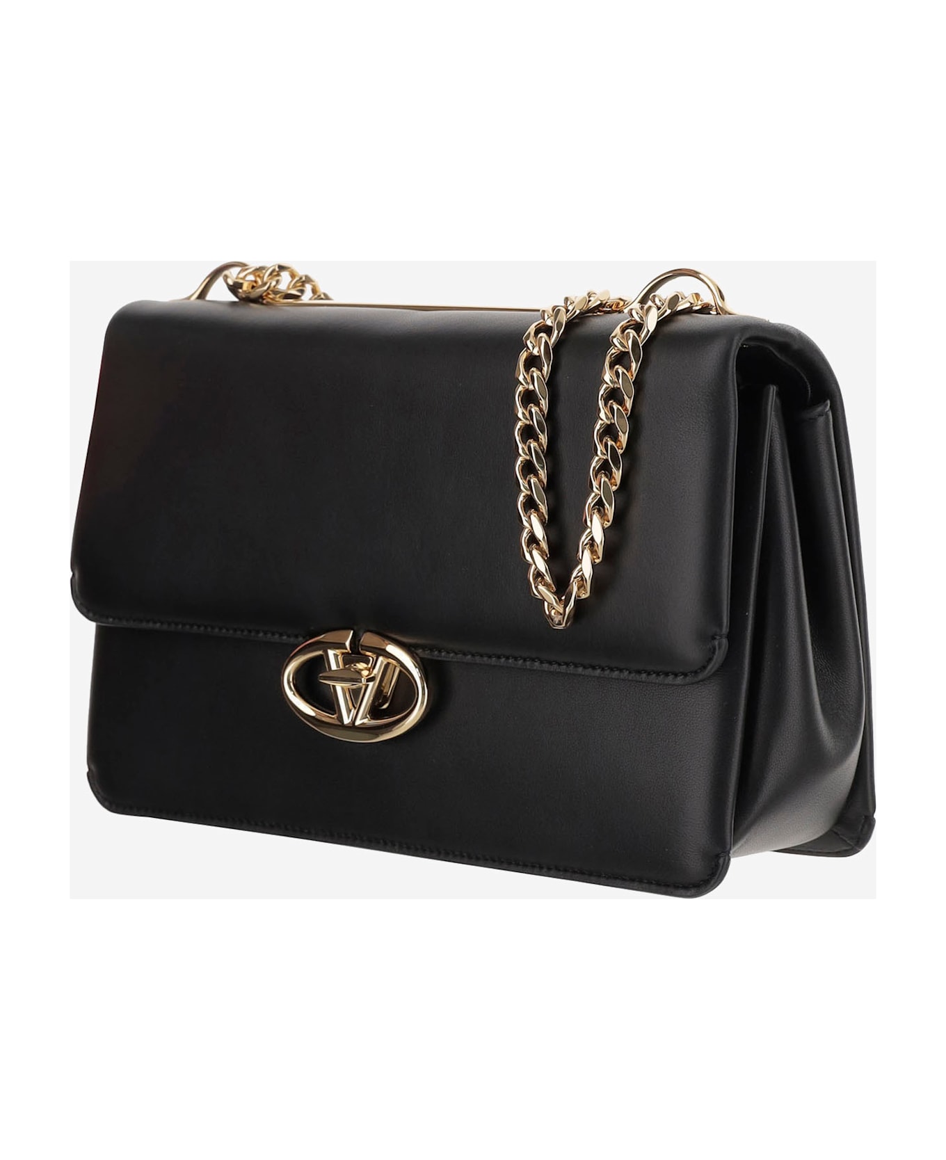 Valentino Garavani Vlogo Locker Shoulder Bag - Black