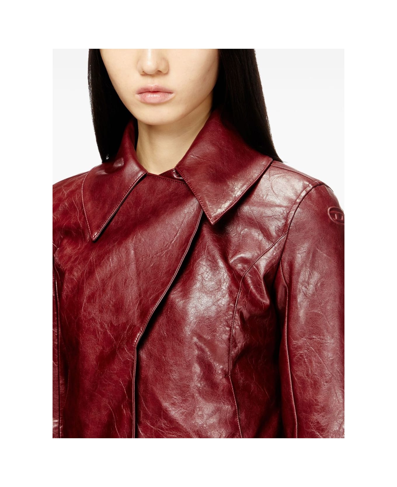 Diesel Faux Leather Jacket - Bordeaux