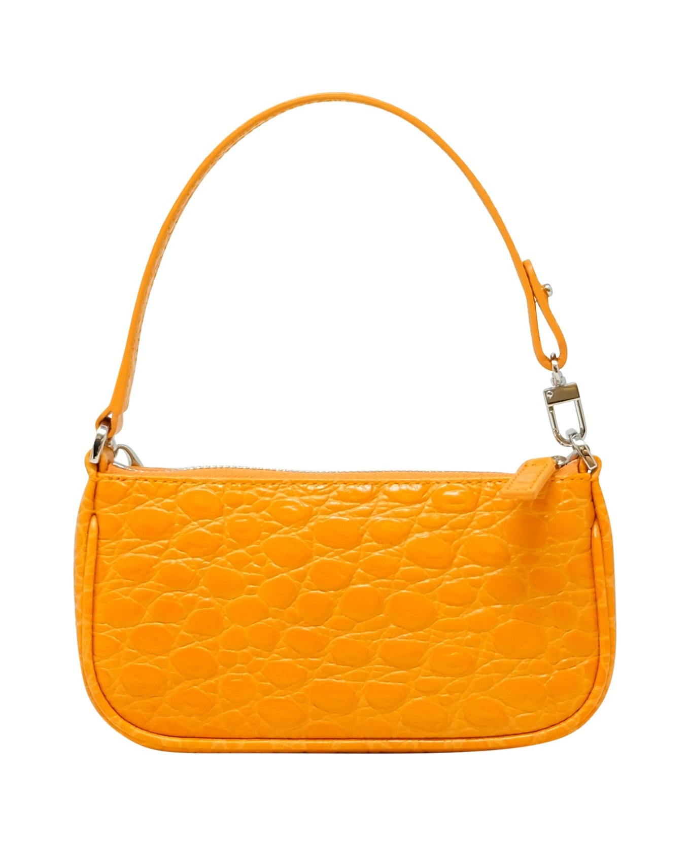 BY FAR Mini Rachel Orange Croco Leather Handbag - ORANGE