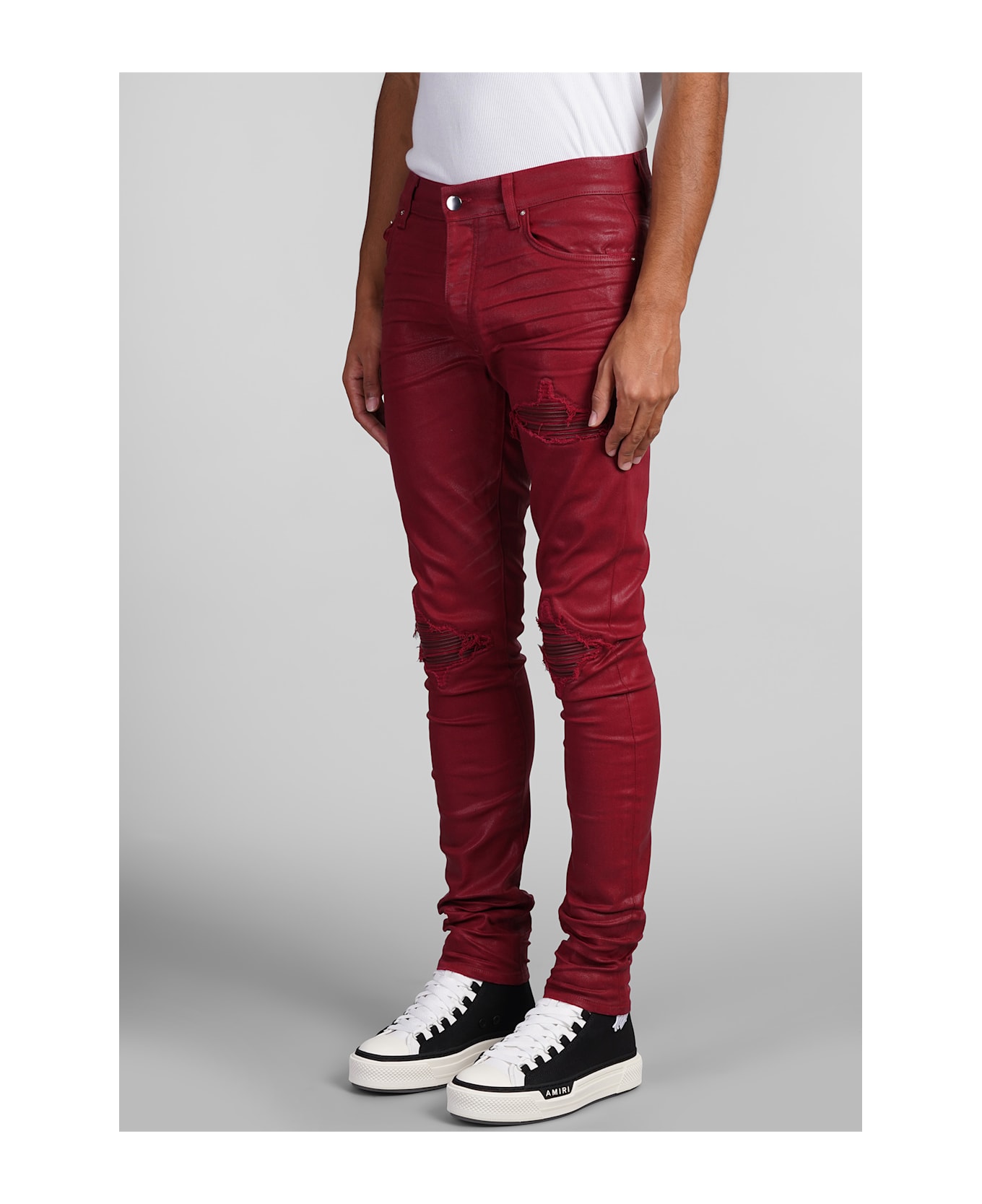 AMIRI Jeans In Bordeaux Cotton - bordeaux