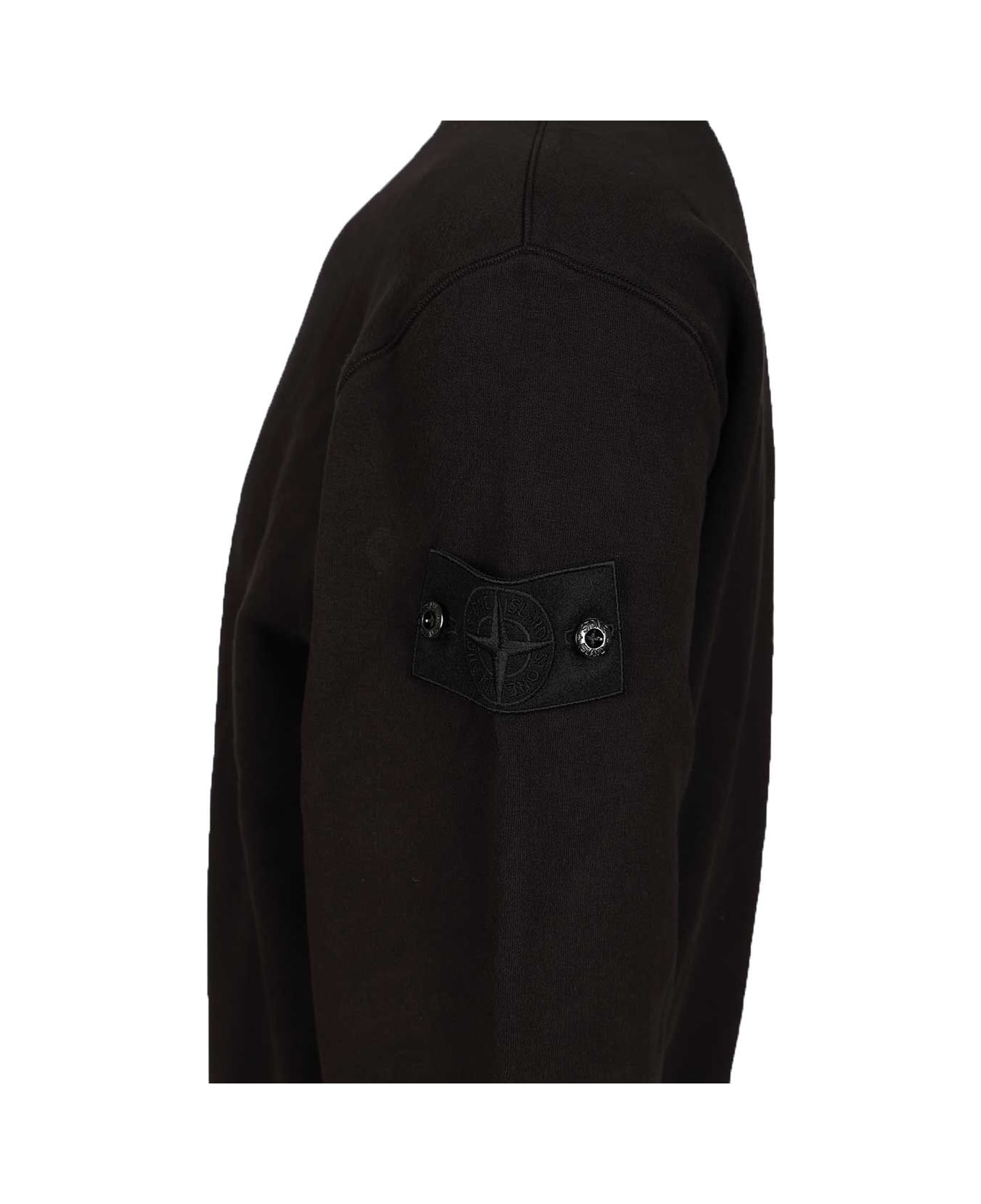 Stone Island Crew Neck Sweatshirt - BLACK