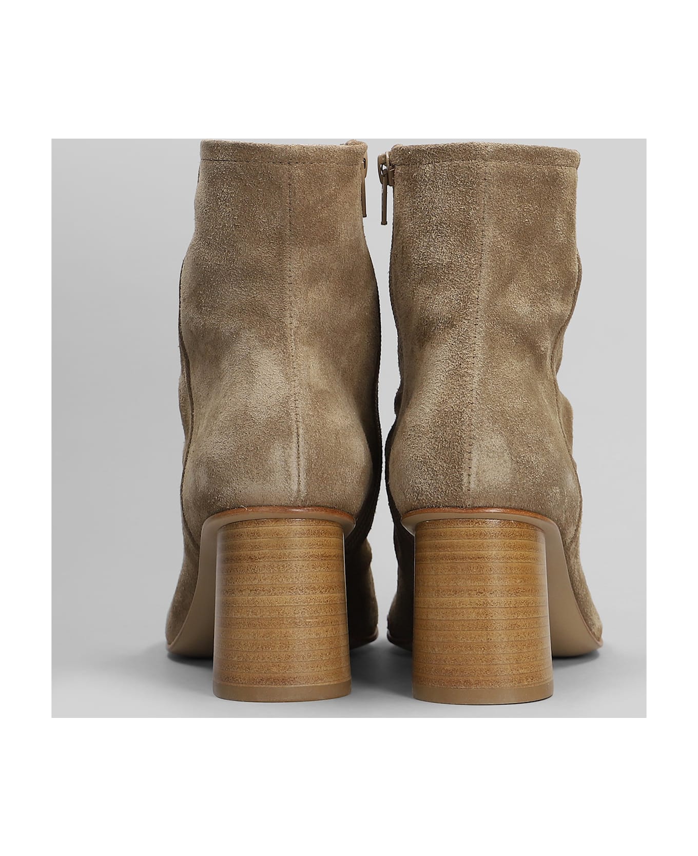 Elena Iachi High Heels Ankle Boots In Camel Suede - Camel