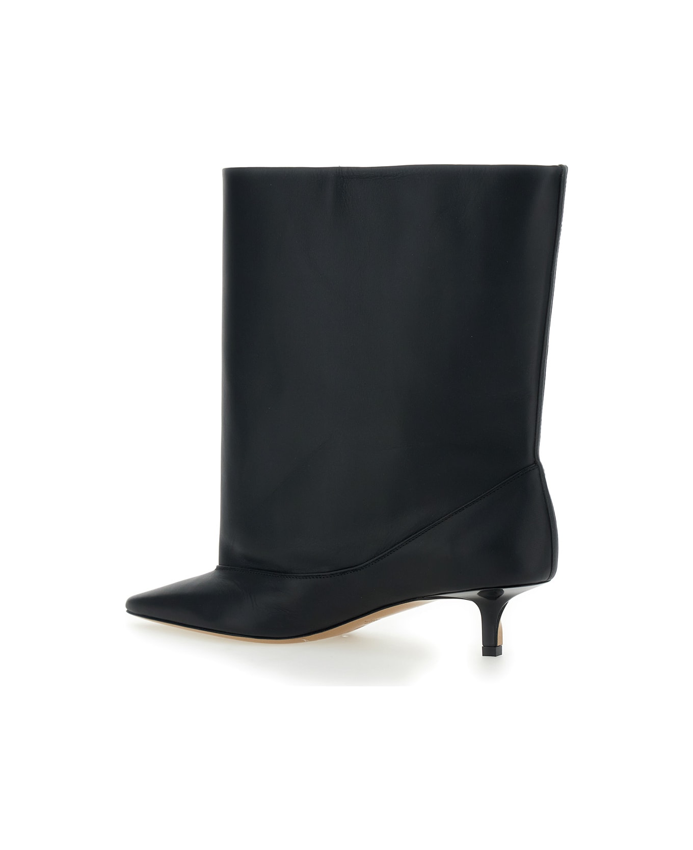 Jacquemus 
les Bottes Tourni
 Black Ankle Boots With Pointed Toe And Low Stiletto Heel In Leather Woman - Black
