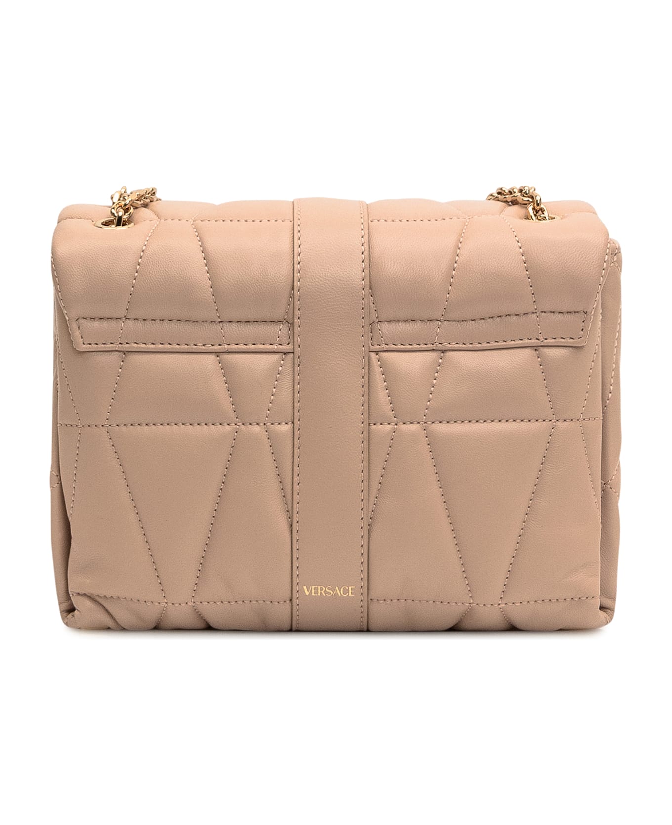 Versace Kleio Quilted Shoulder Bag - Nude
