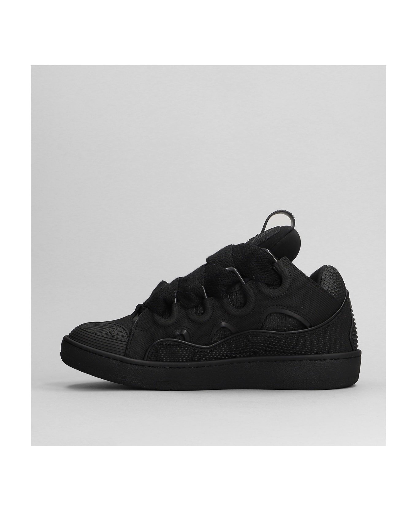 Lanvin Curb Sneakers In Black Leather - black スニーカー