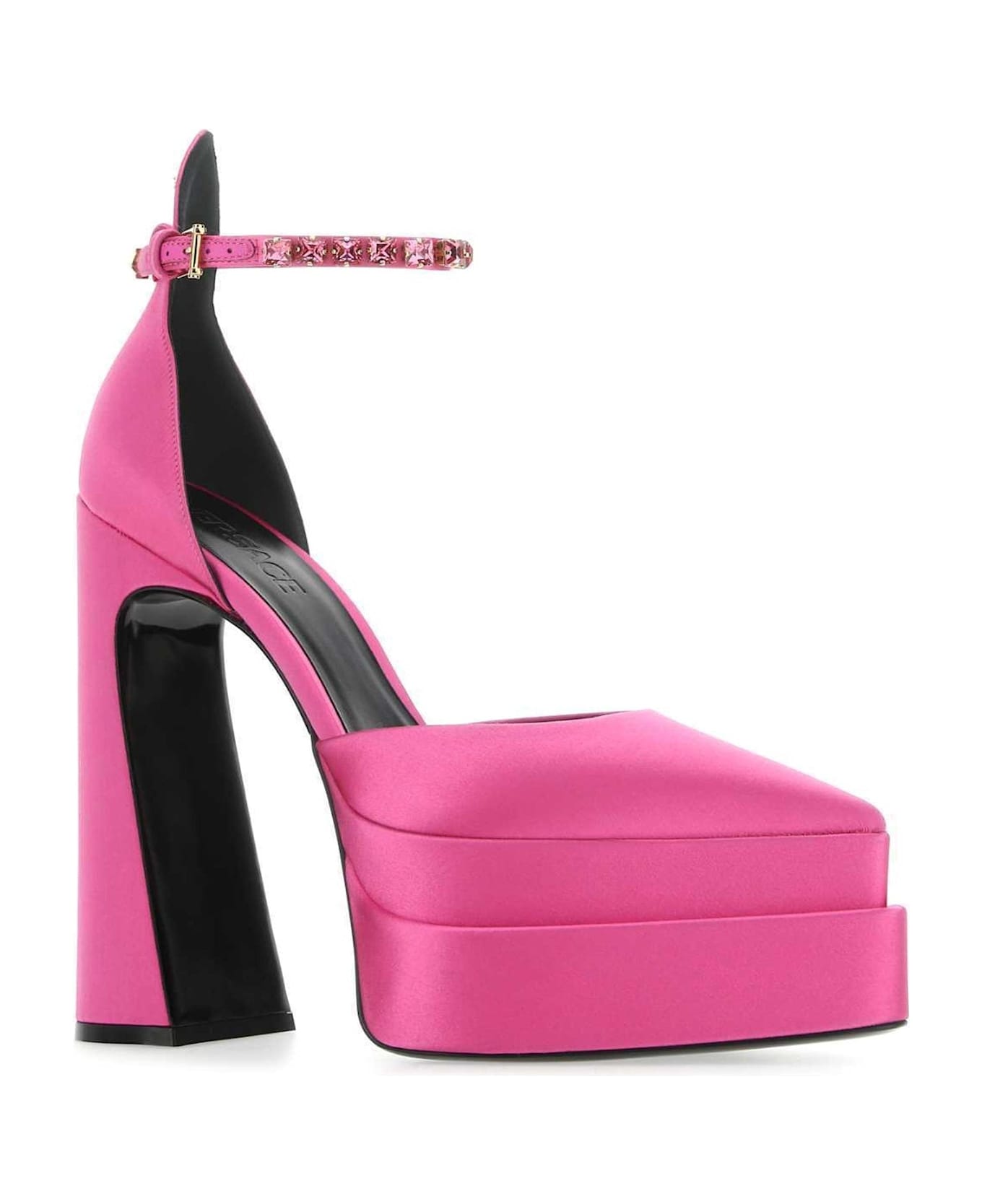 Versace Silk Satin Pumps - Pink