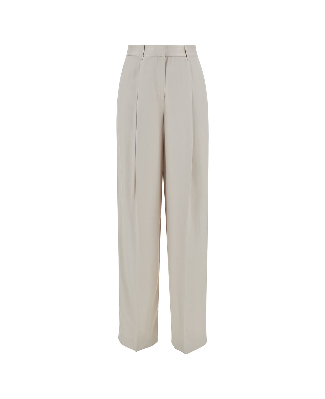 Theory White Pants With Pinces Detail At The Front In Viscose Woman - White ボトムス