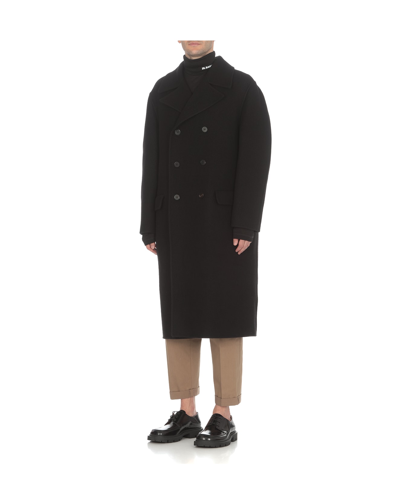 Jil Sander Double-breasted Coat - Black