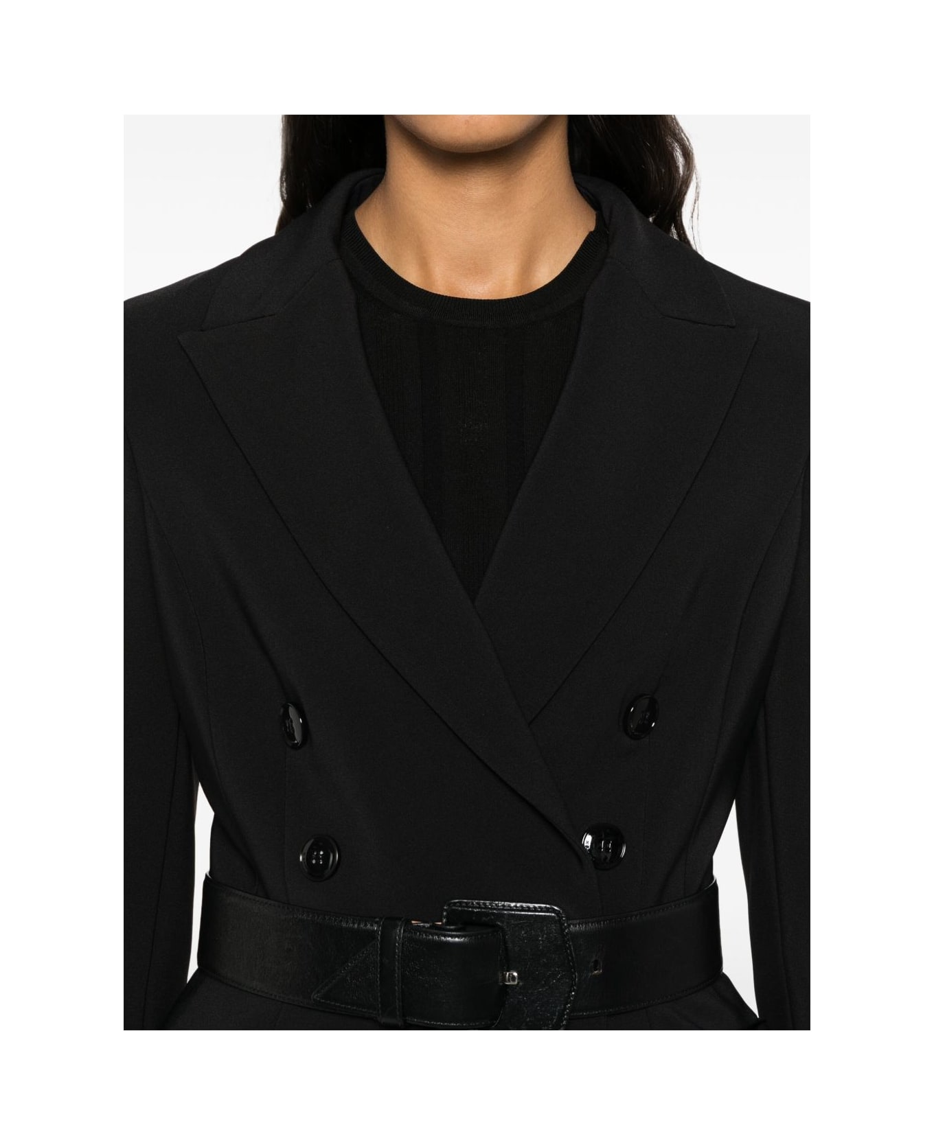 Elisabetta Franchi Double-breasted Jacket - Black