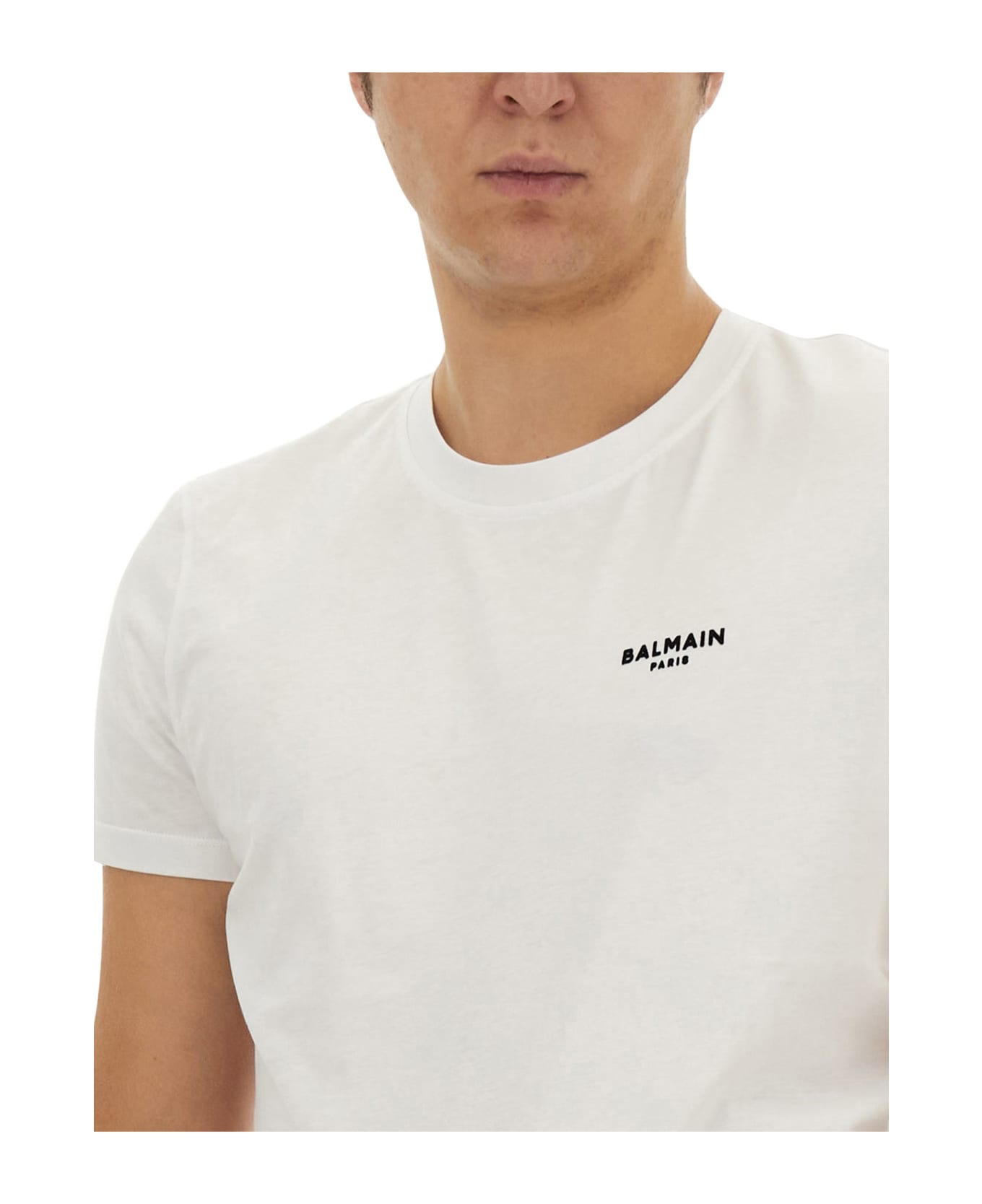 Balmain Mini Logo T-shirt - Gab Blanc Noir シャツ