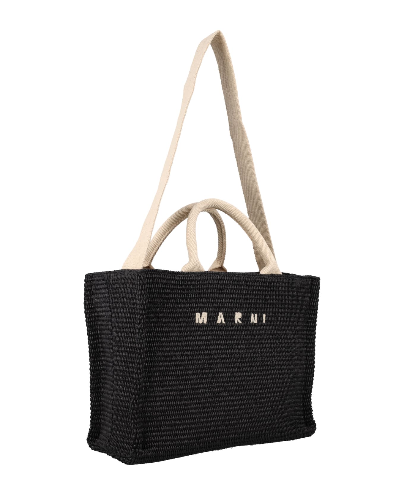 Marni Small Raffia Tote Bag - BLACK トートバッグ
