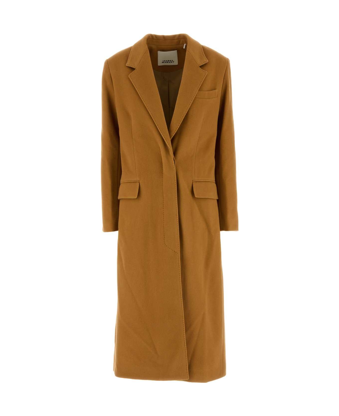 Isabel Marant Copper Wool Blend Ellenita Coat - CAMEL