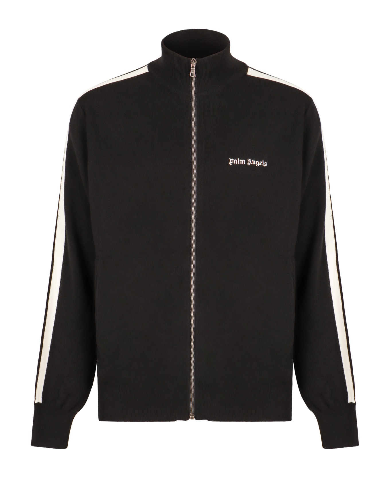 Palm Angels High Collar Zipped Cardigan - black