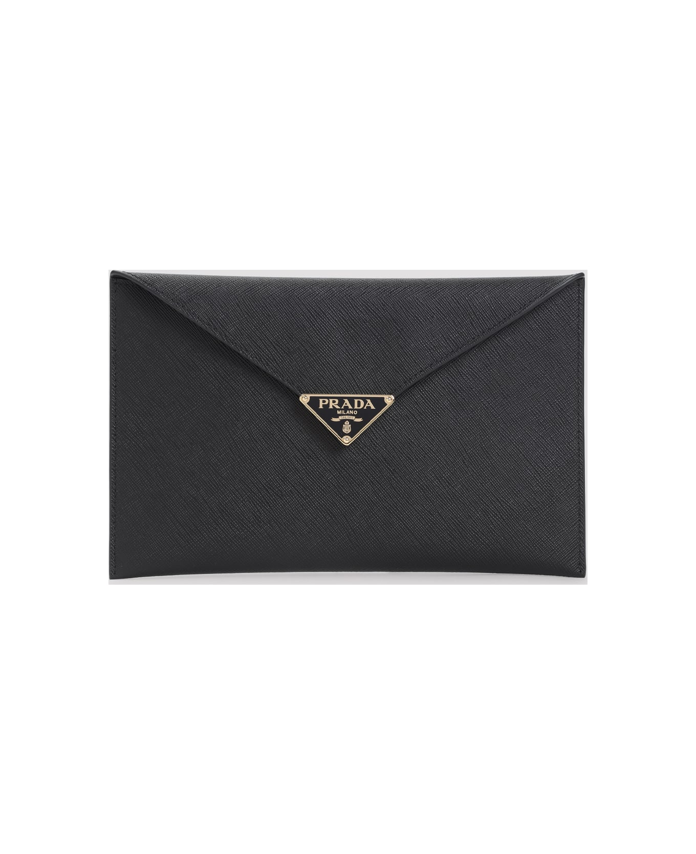 Prada Calf Leather Envelope Clutch - Nero