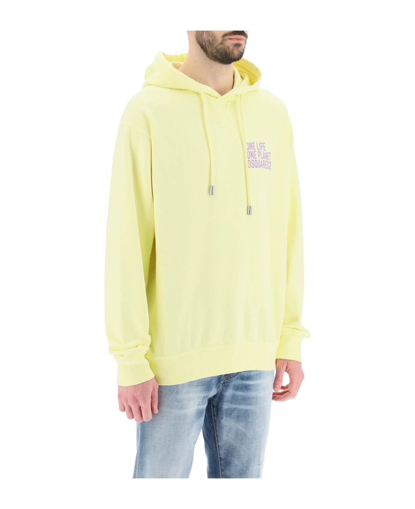Dsquared2 One Life One Planet Hoodie - DUSTY LEMONADE (Yellow) フリース