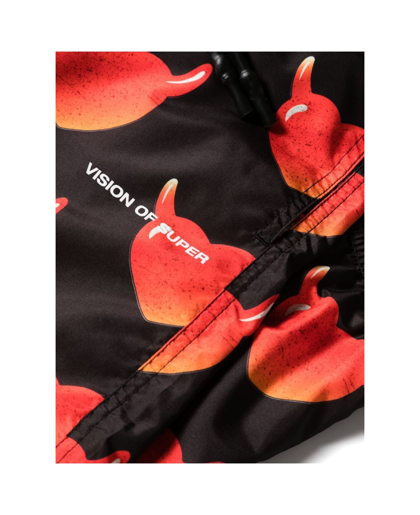 Vision of Super Black Swimwear With All-over Vos Hearts - Black