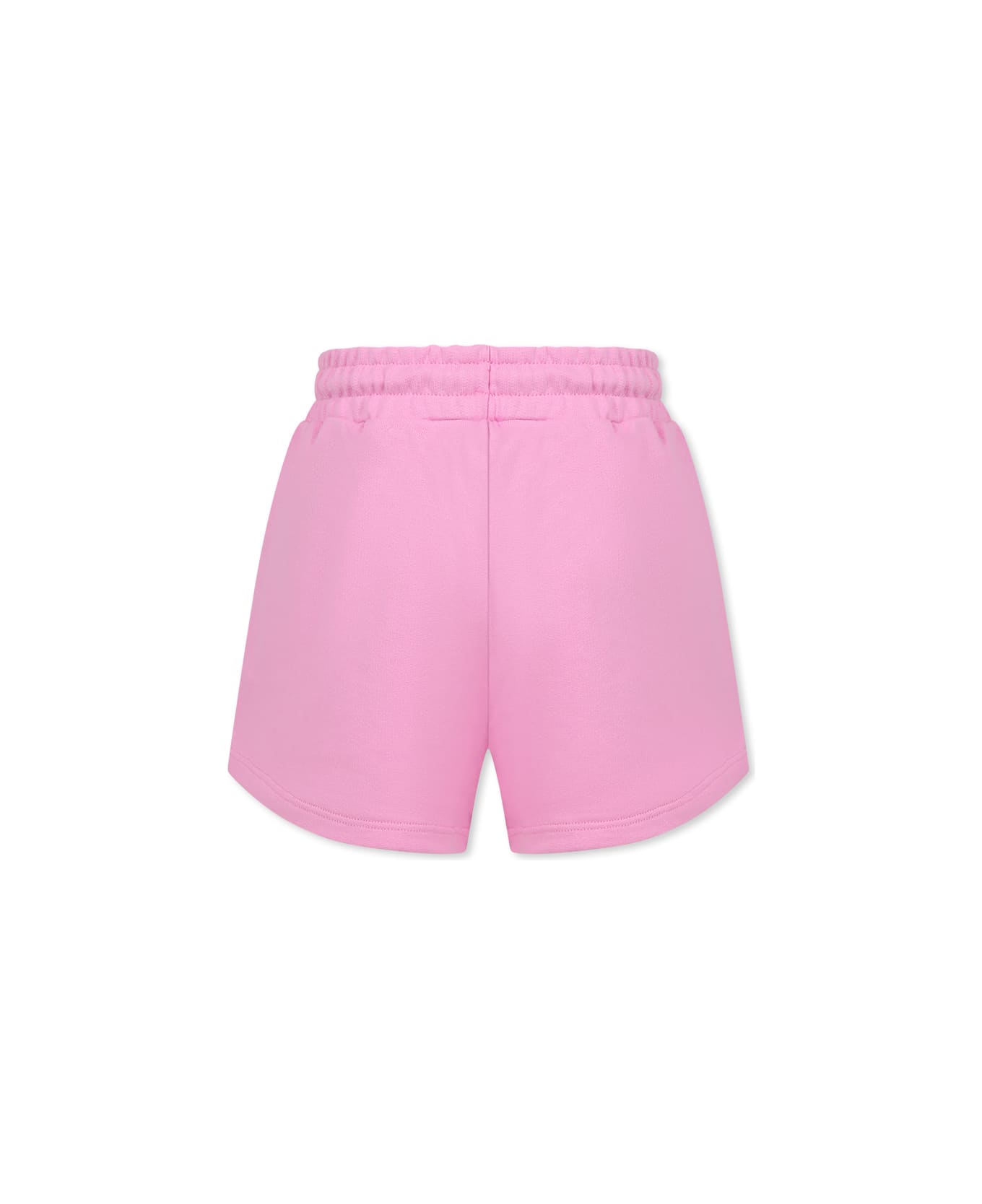MSGM Pink Shorts For Girl With Logo - Pink