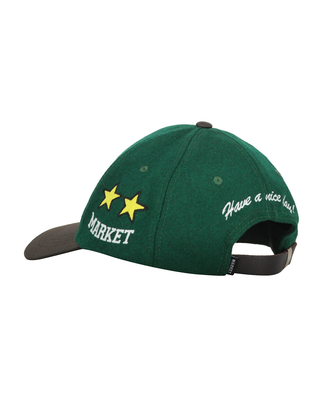 Market Embroidered Patch Baseball Cap - green