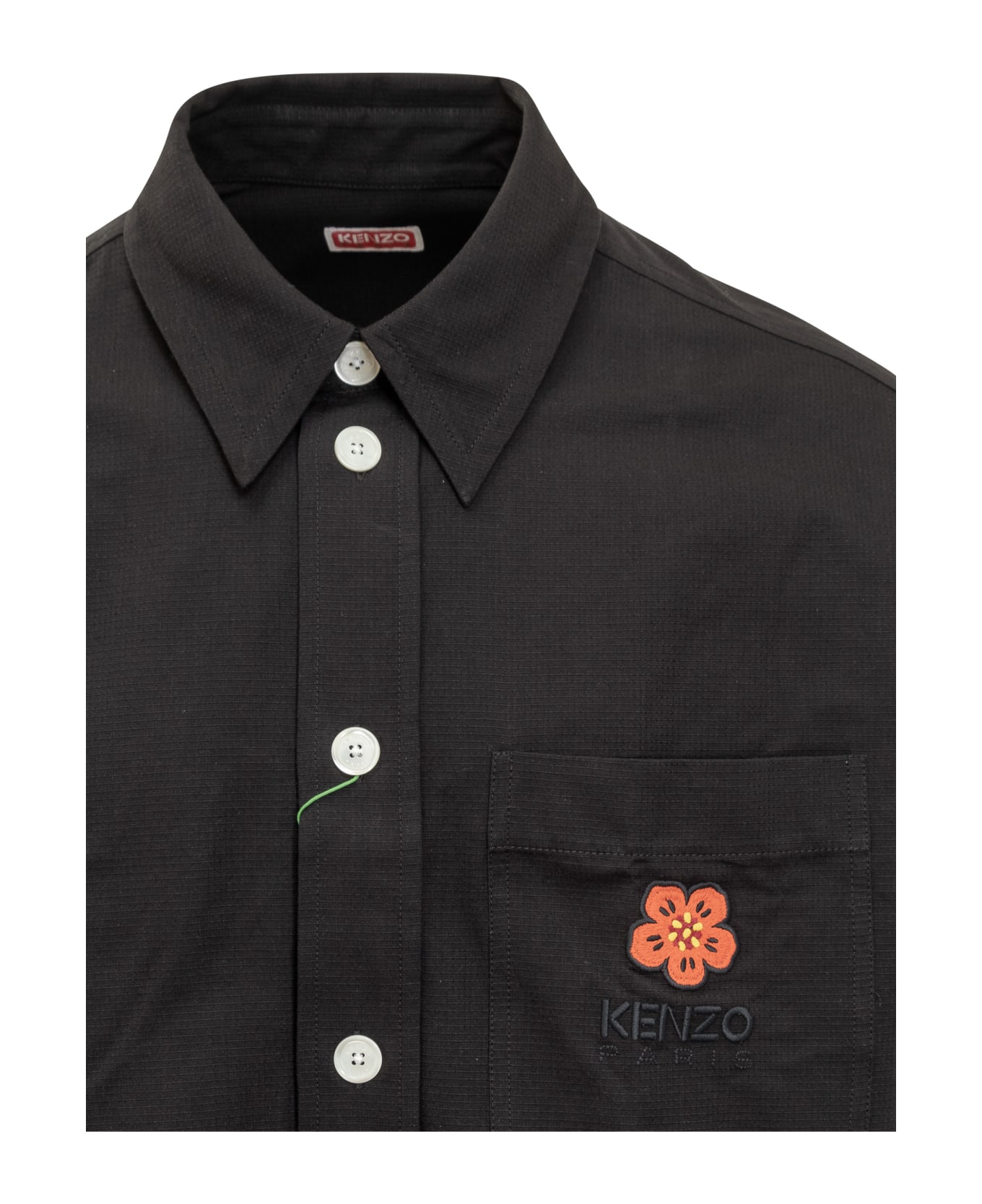 Kenzo Oversized Boke Flower Crest Shirt - BLACK シャツ
