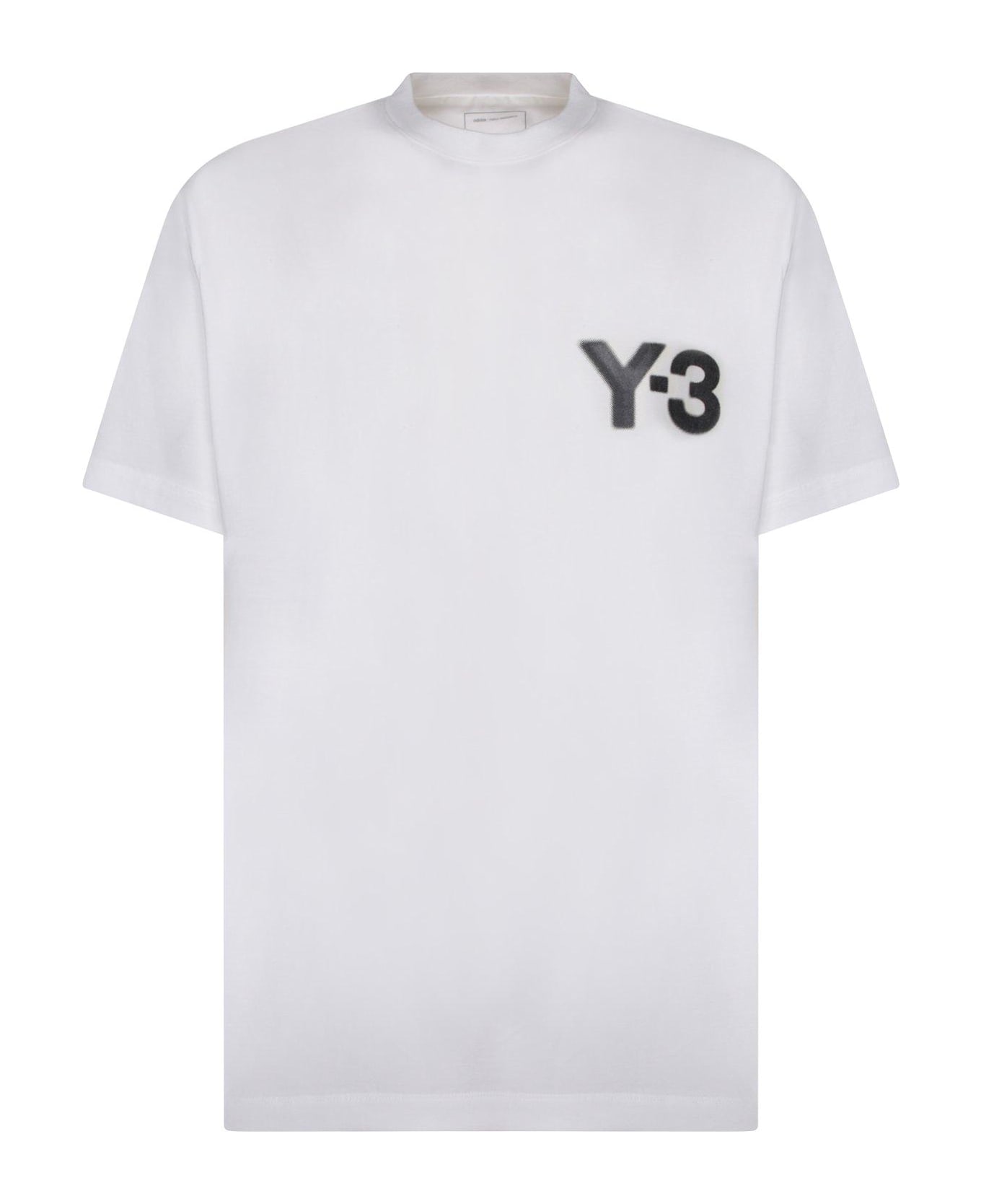 Y-3 Logo Printed Short Sleeved T-shirt - Cwhite