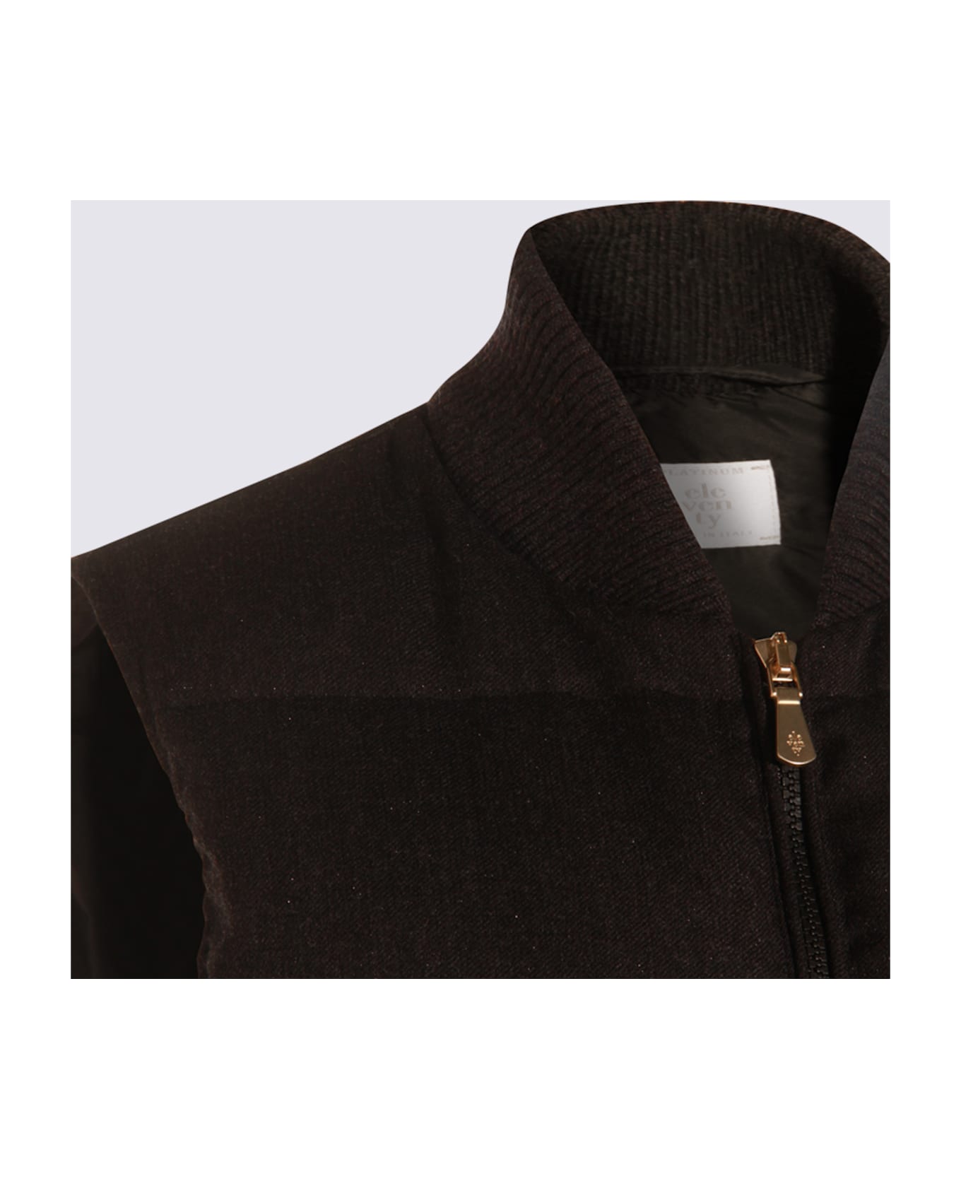 Eleventy Black Wool Down Jacket - Carbone