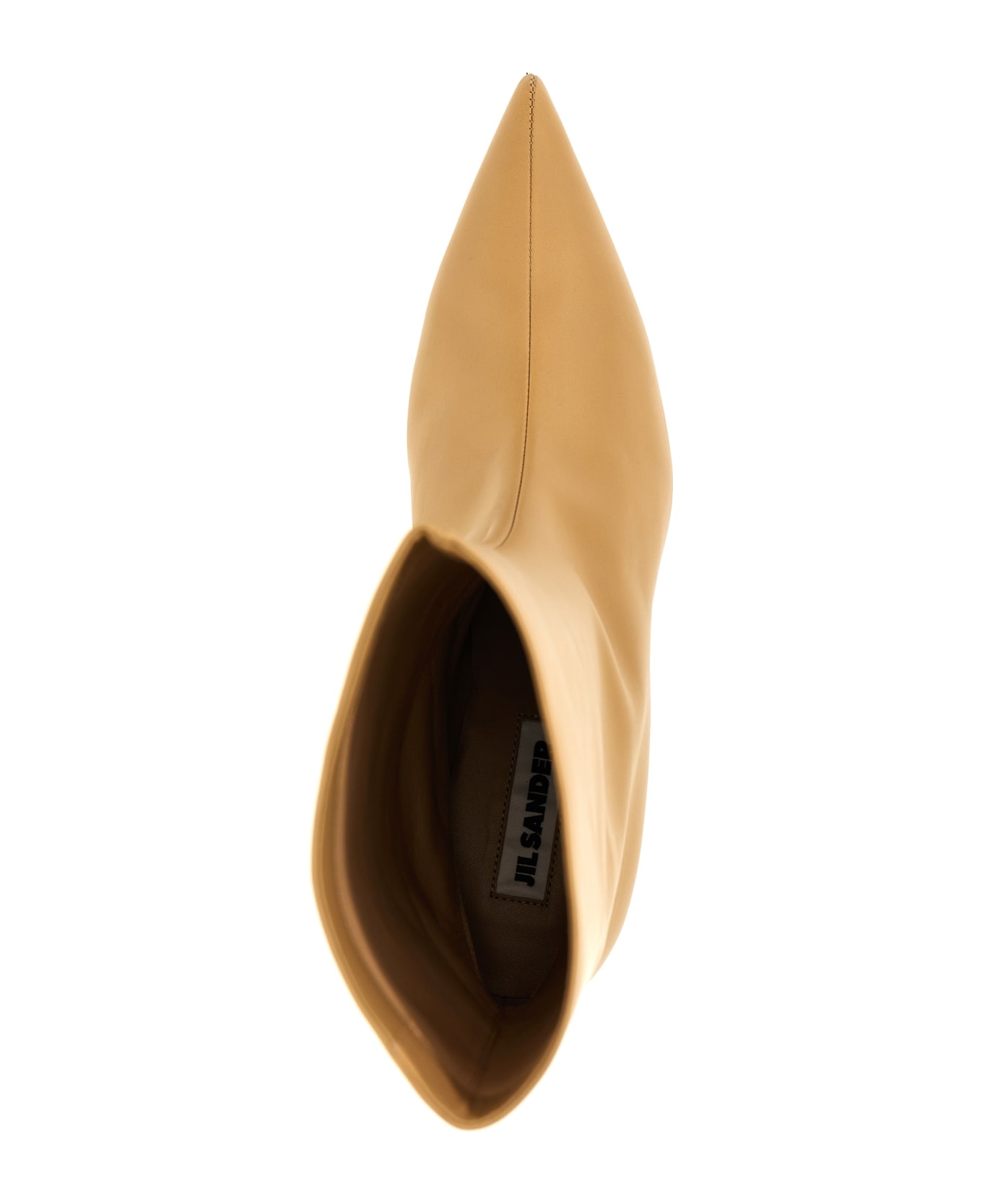 Jil Sander Leather Ankle Boots - Beige