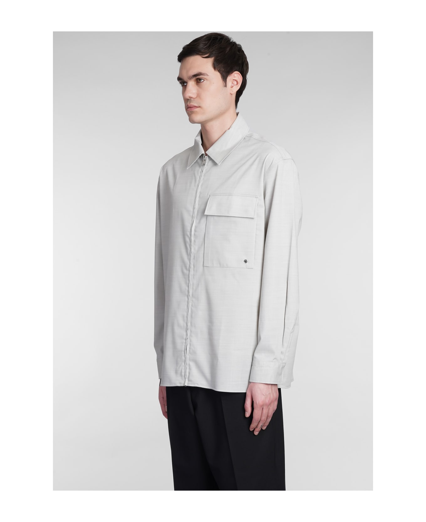 Études Shirt In Grey Wool - Grey