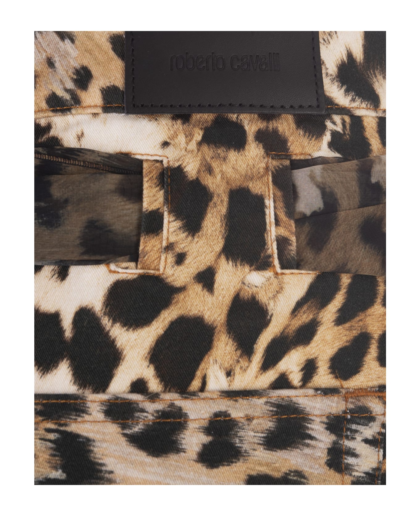 Roberto Cavalli Jaguar Skin Print Shorts - Brown ショートパンツ