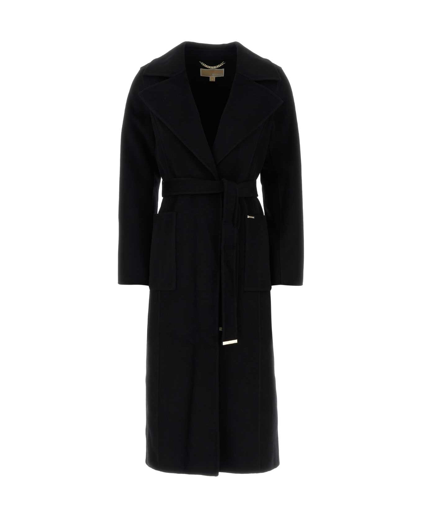 Michael Kors Black Wool Blend Coat - BLACK