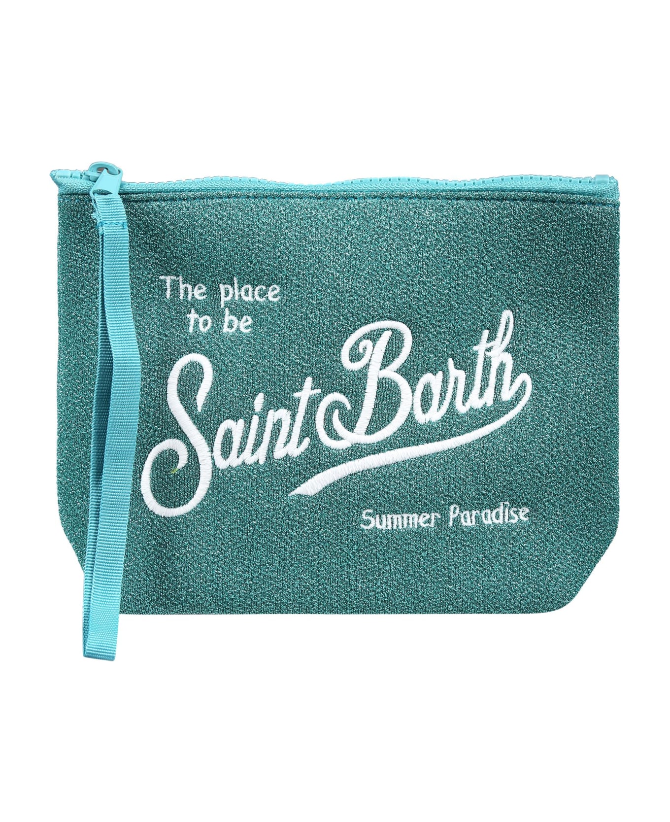 MC2 Saint Barth Green Clutch Bag For Girl With Logo - Green