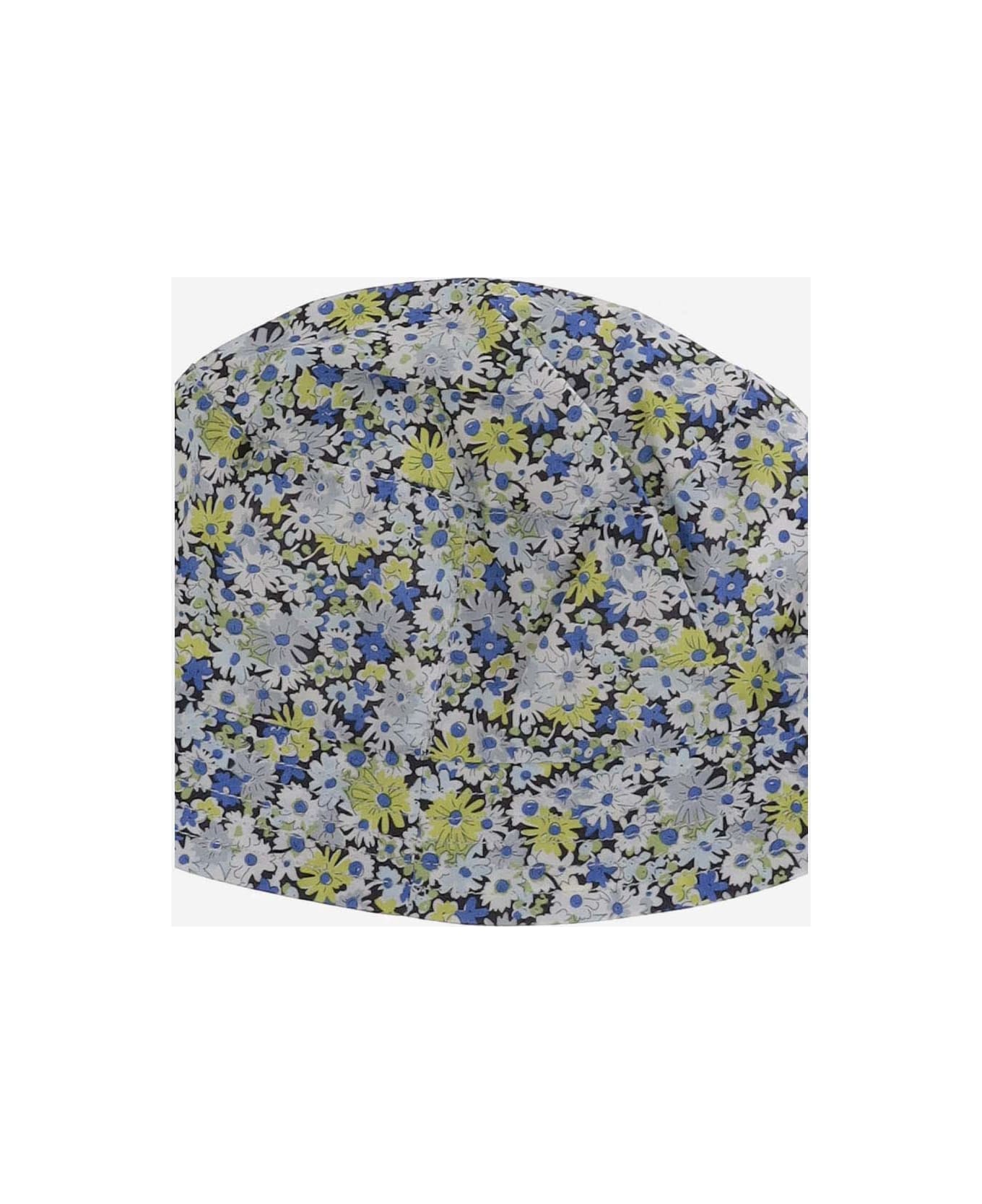 Bonpoint Cotton Cap With Floral Pattern - Red