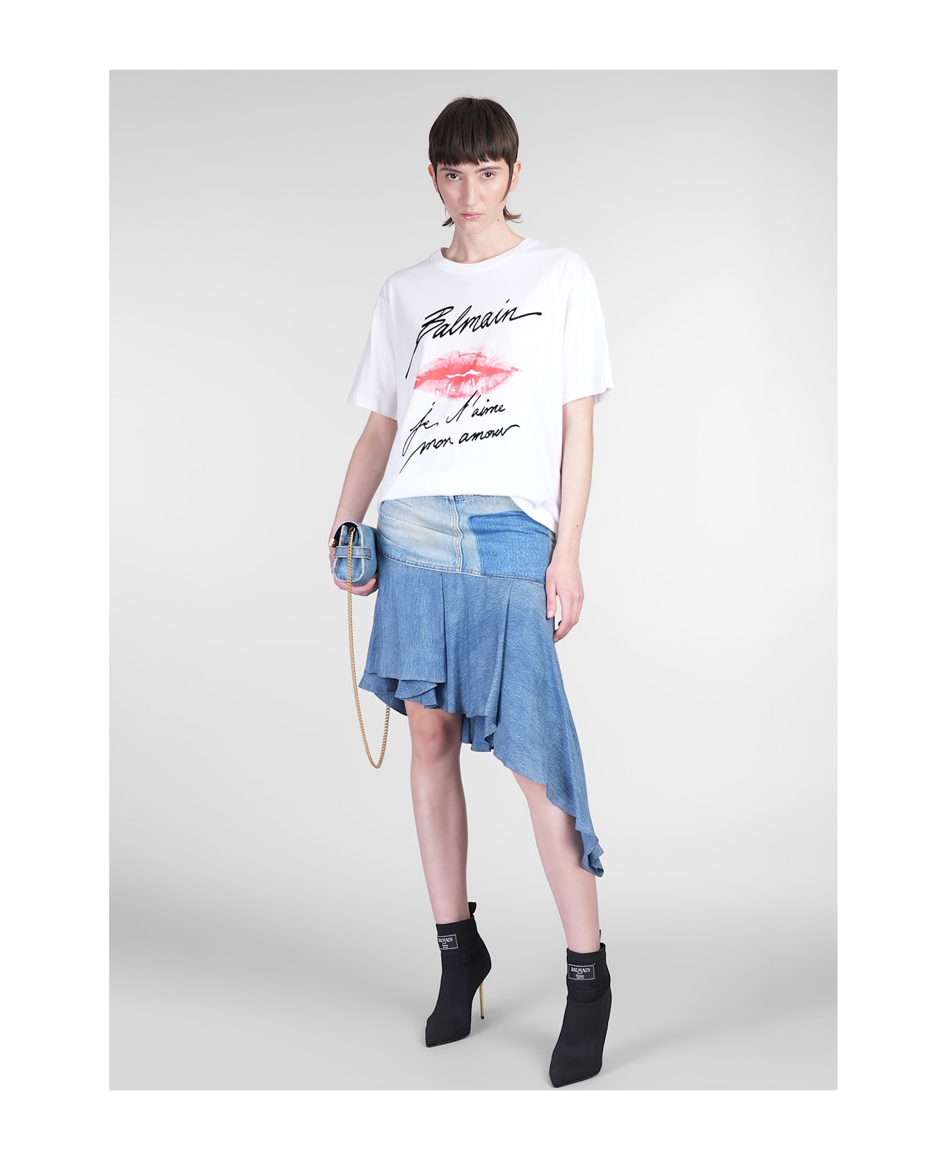 Balmain Skirt In Blue Cotton - blue