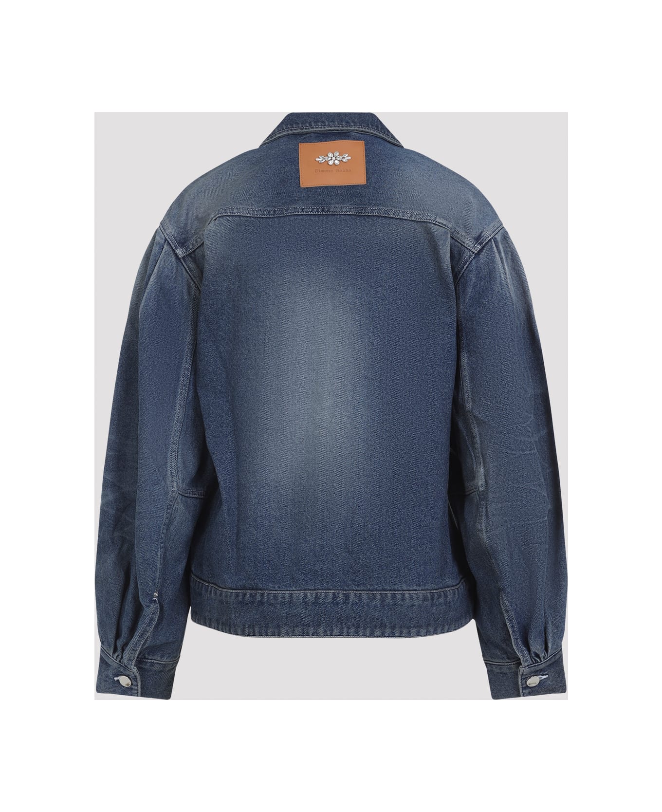 Simone Rocha Sculpted Belt Jacket - Distressed Blue Pearl
