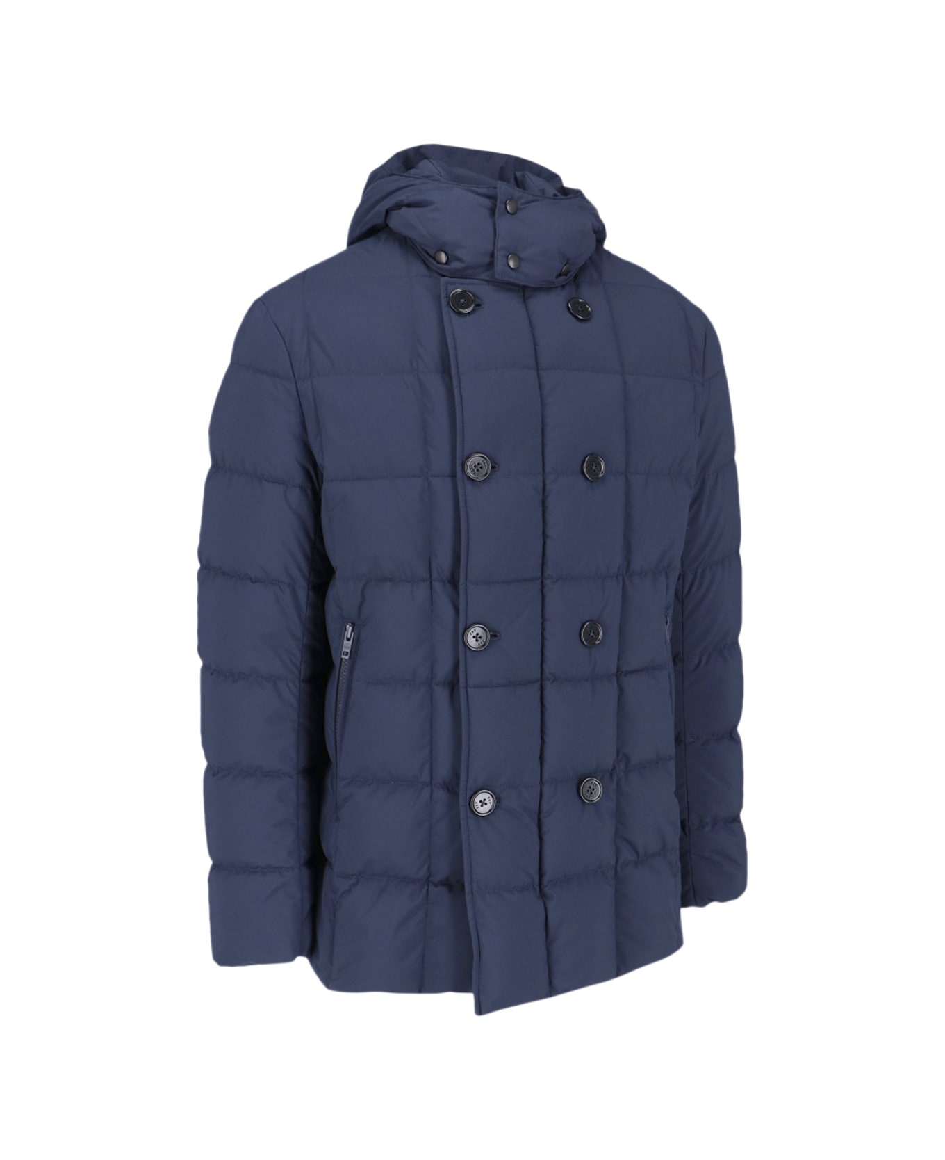 Fay Quilted Puffer Jacket - Blue